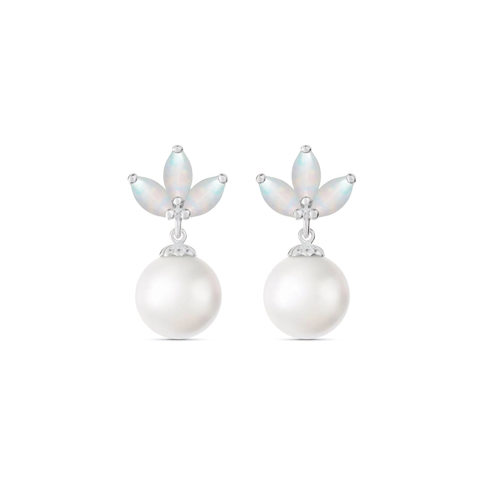 White Gold Earrings Blue Topaz 10K — Adelina