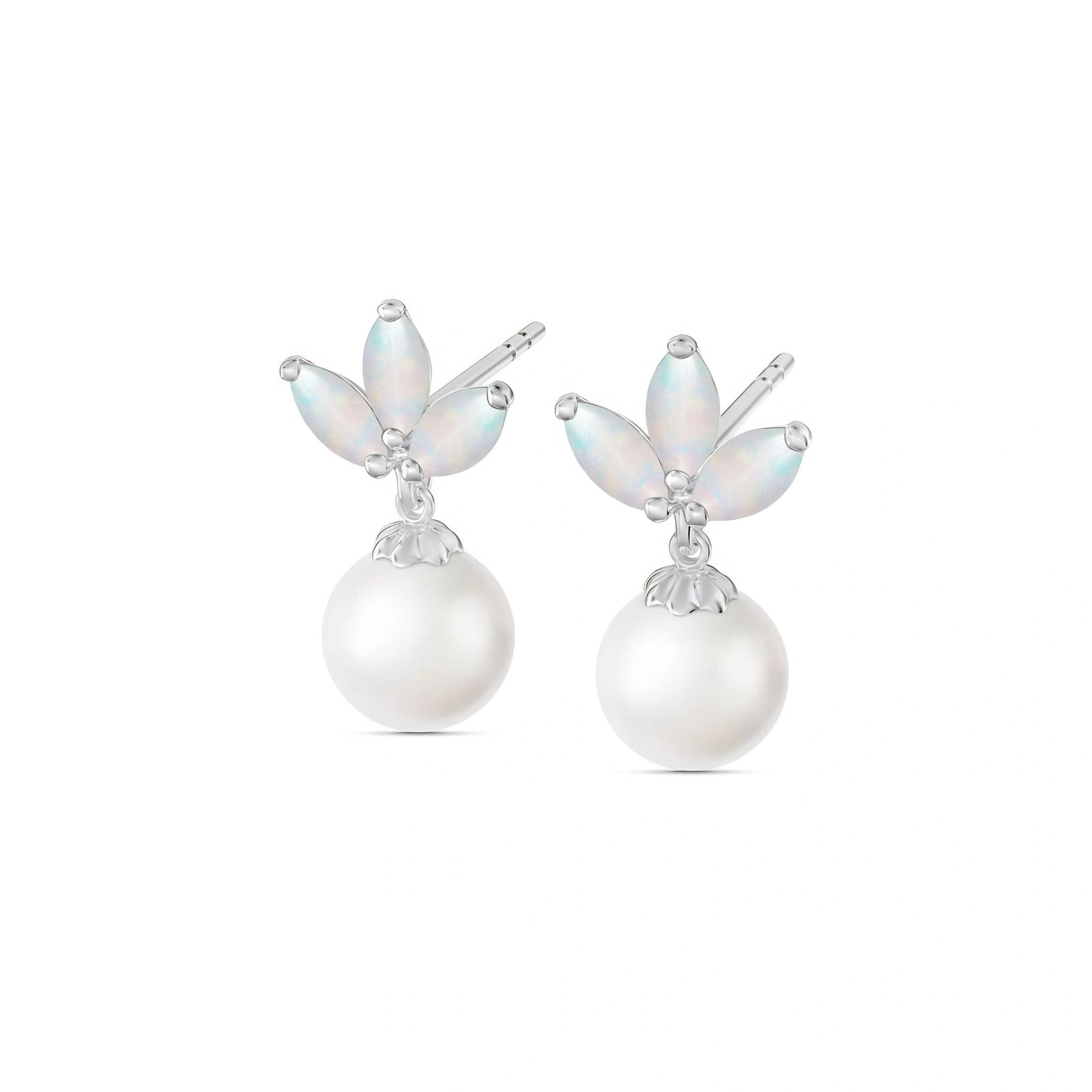 White Gold Earrings Blue Topaz 10K — Adelina