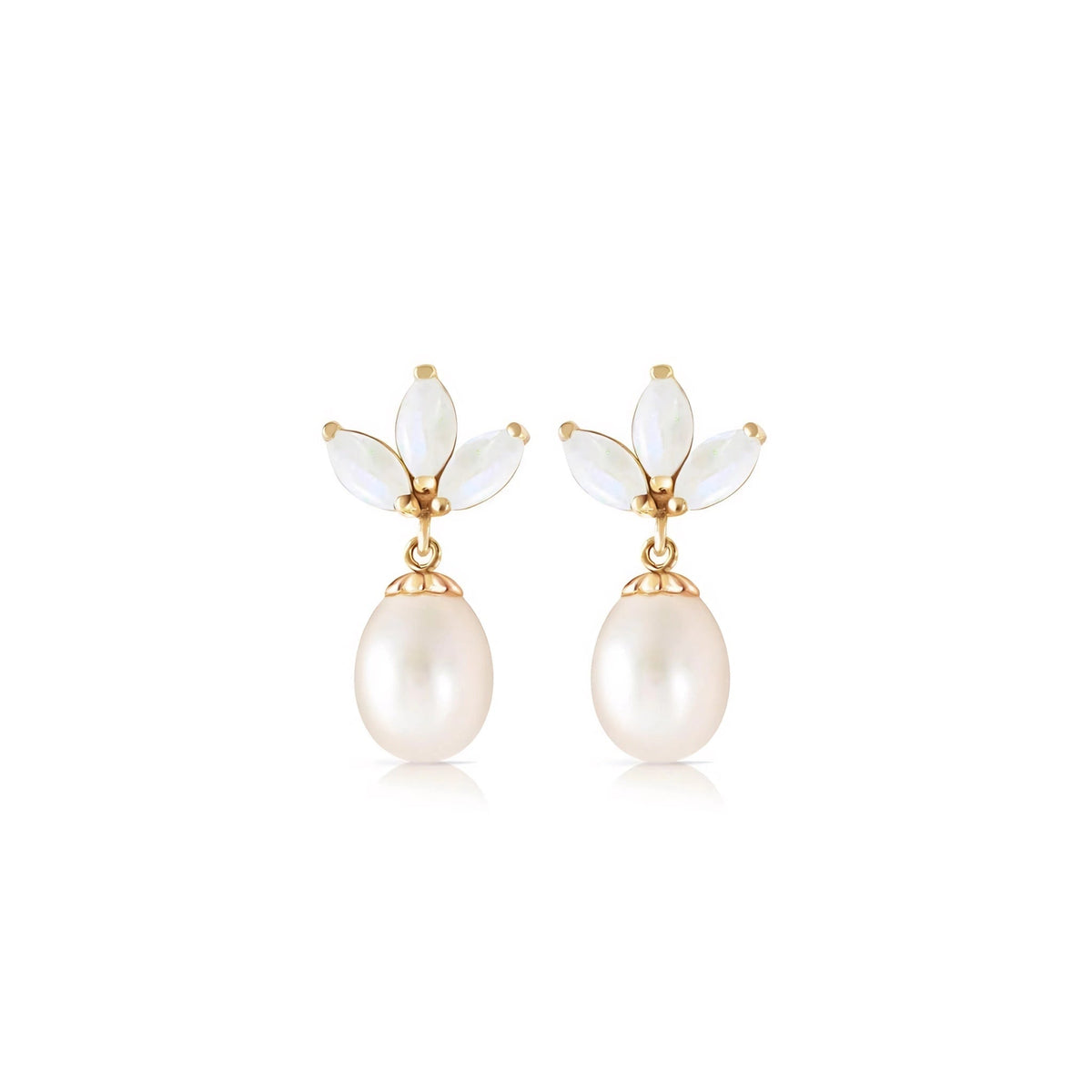 Yellow Gold Earrings Blue Topaz 10K — Adelina