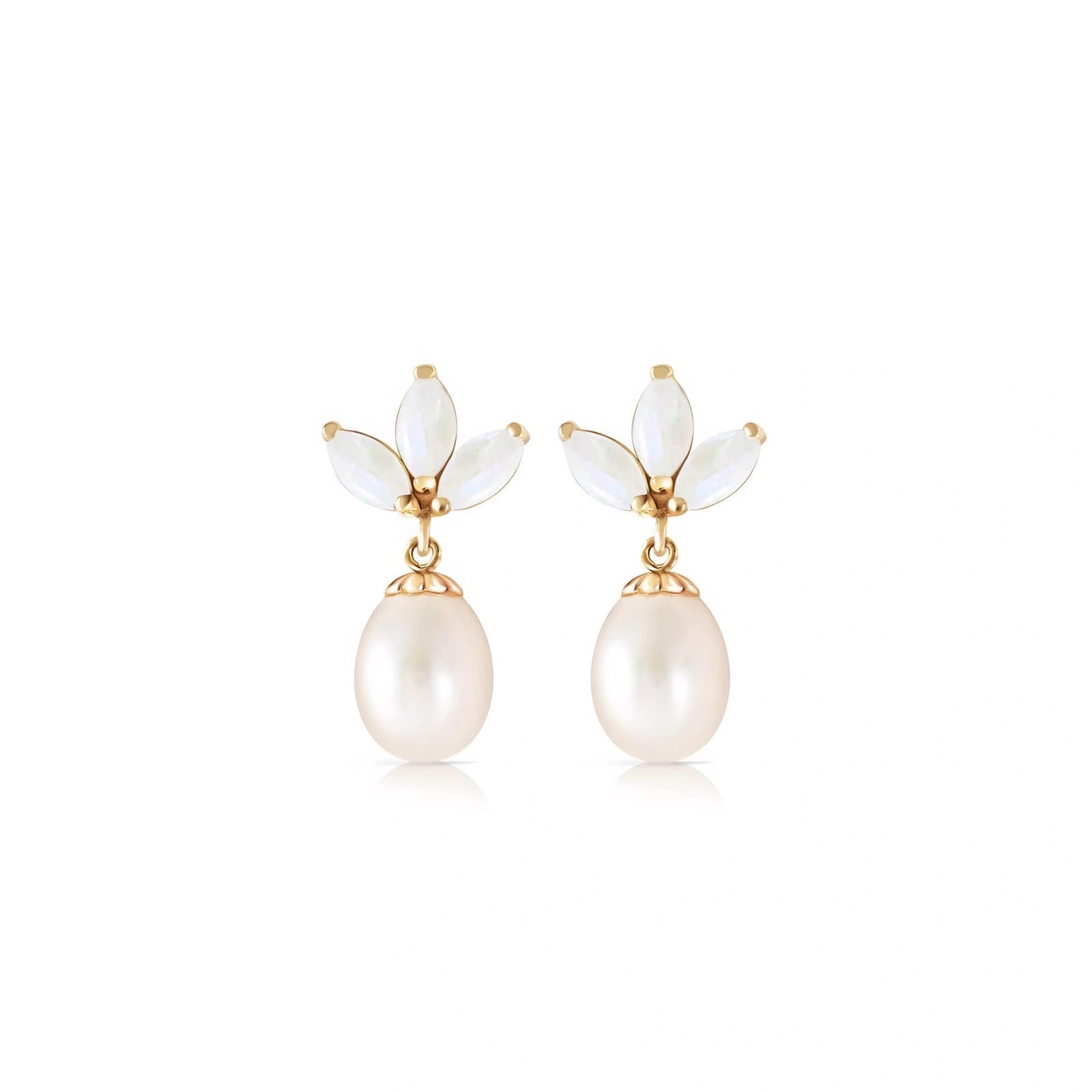 Yellow Gold Earrings Blue Topaz 10K — Adelina