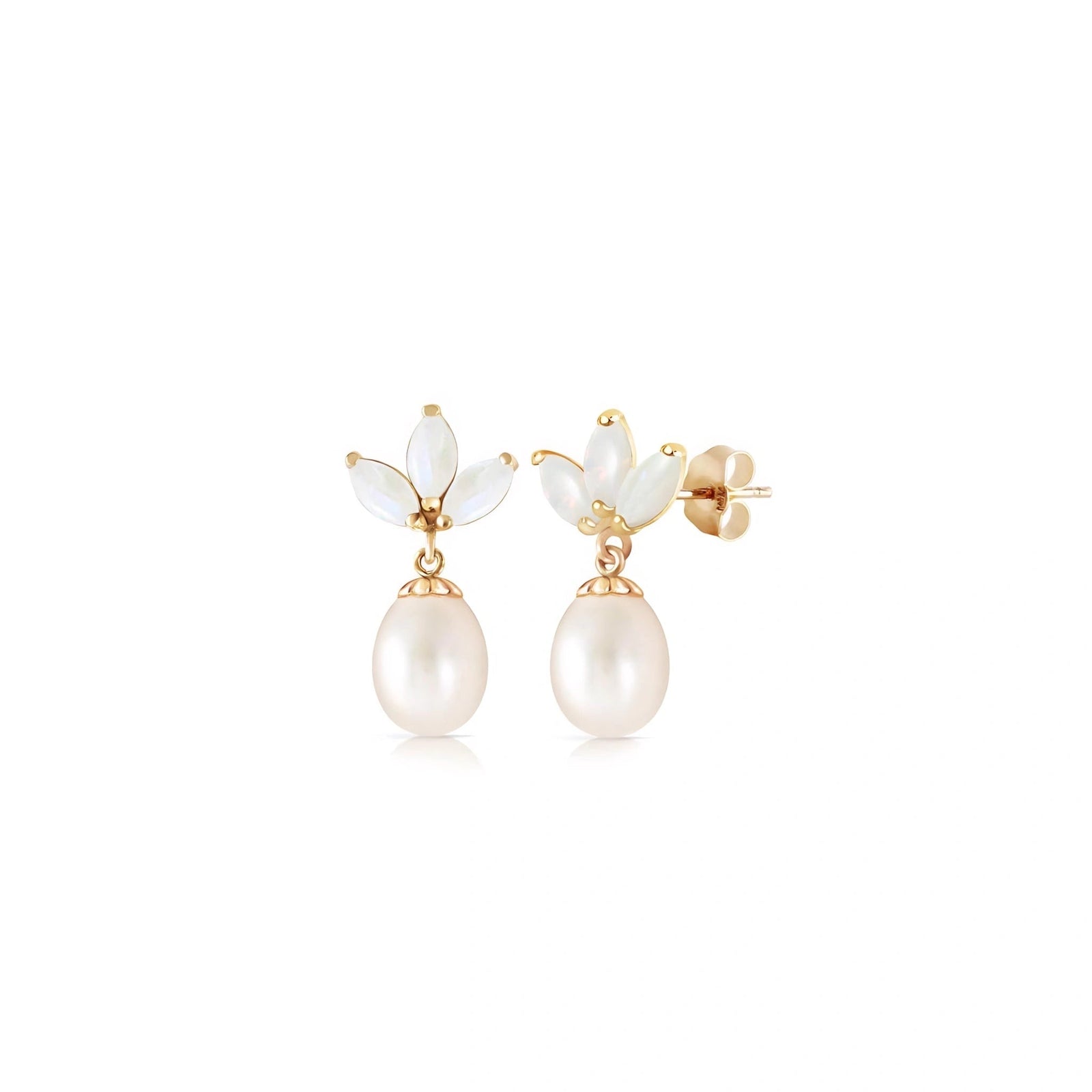 Yellow Gold Earrings Blue Topaz 10K — Adelina