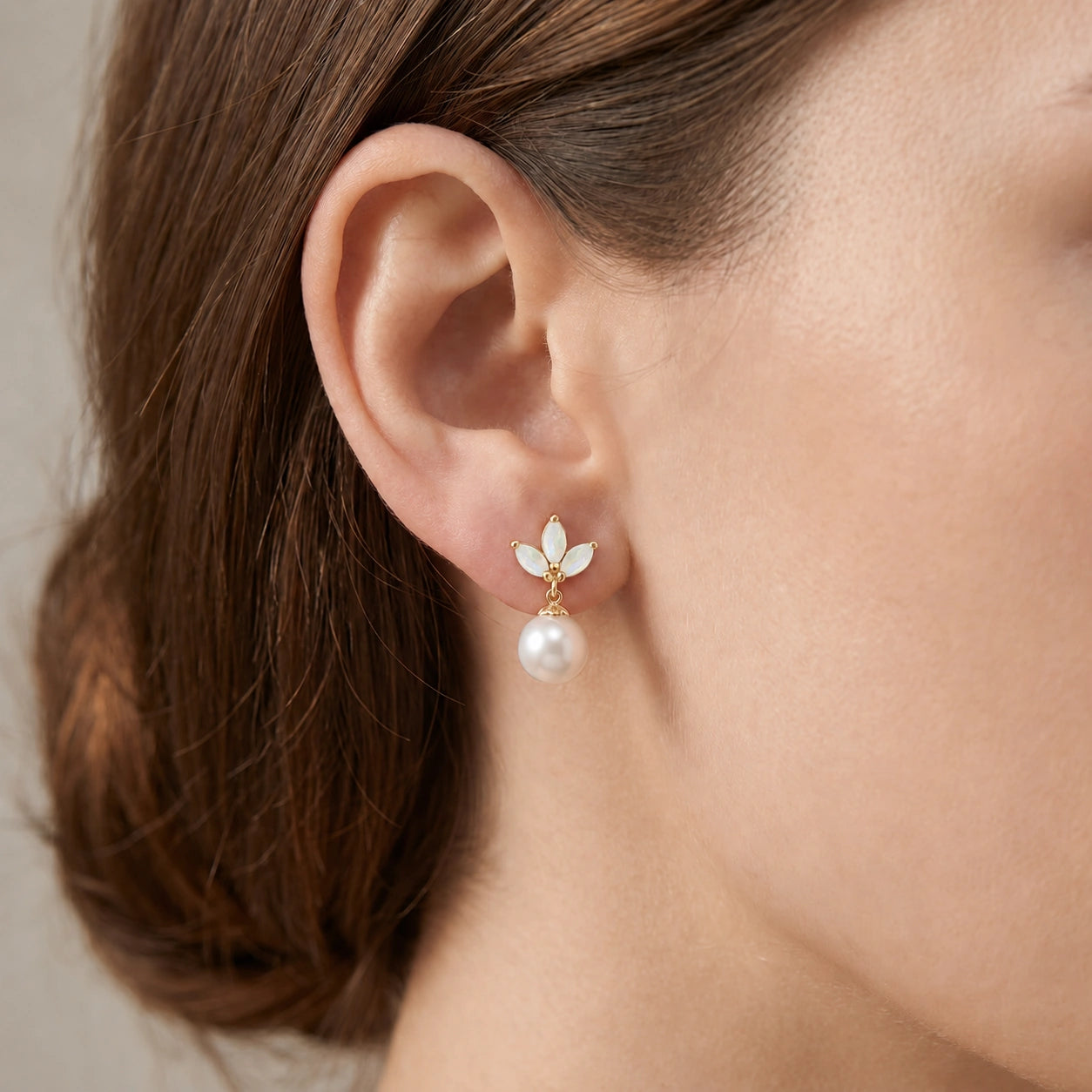 Yellow Gold Earrings Blue Topaz 10K — Adelina