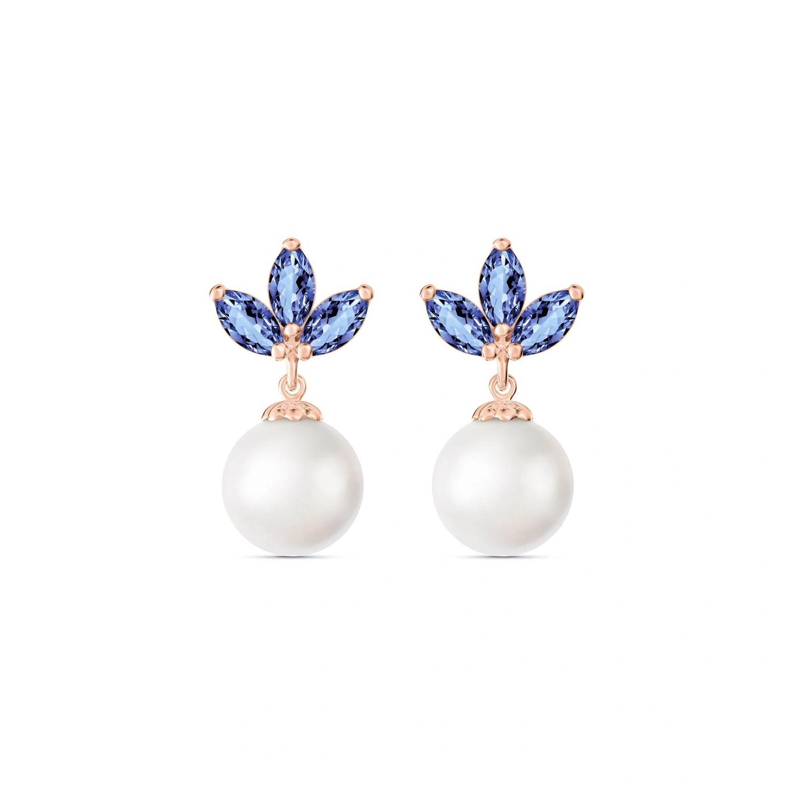 Rose Gold Earrings Emerald 10K — Adelina