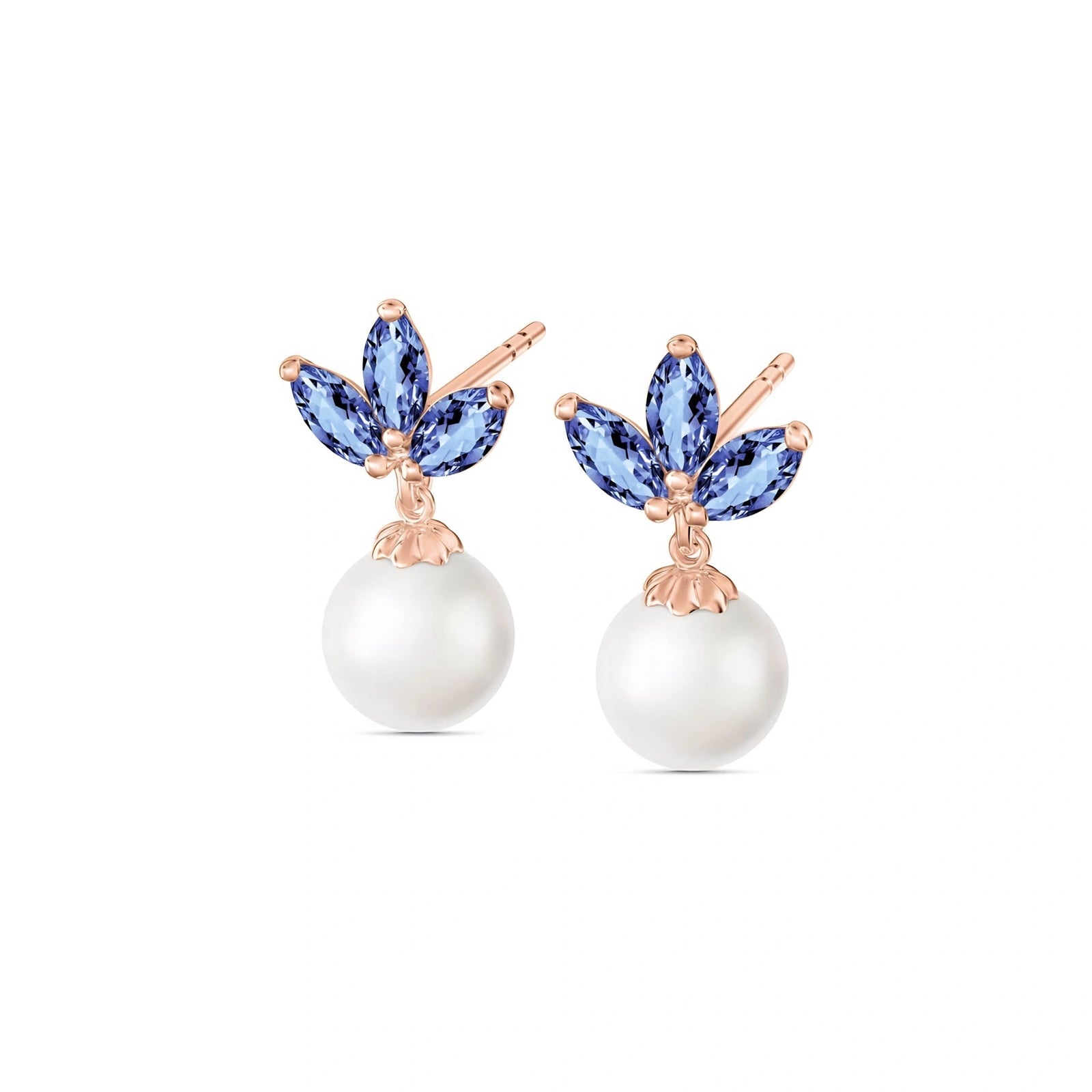 Rose Gold Earrings Emerald 10K — Adelina