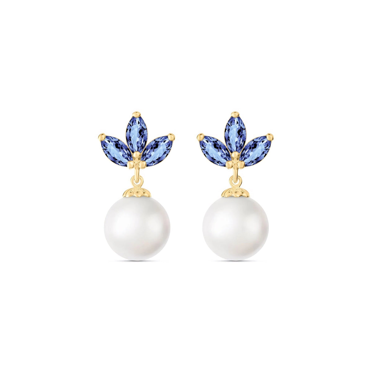 Yellow Gold Earrings Emerald 10K — Adelina