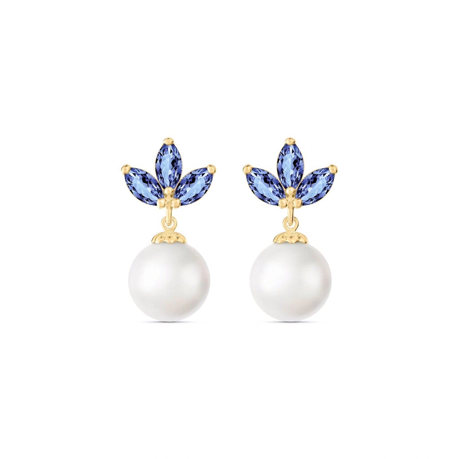 Yellow Gold Earrings Emerald 10K — Adelina