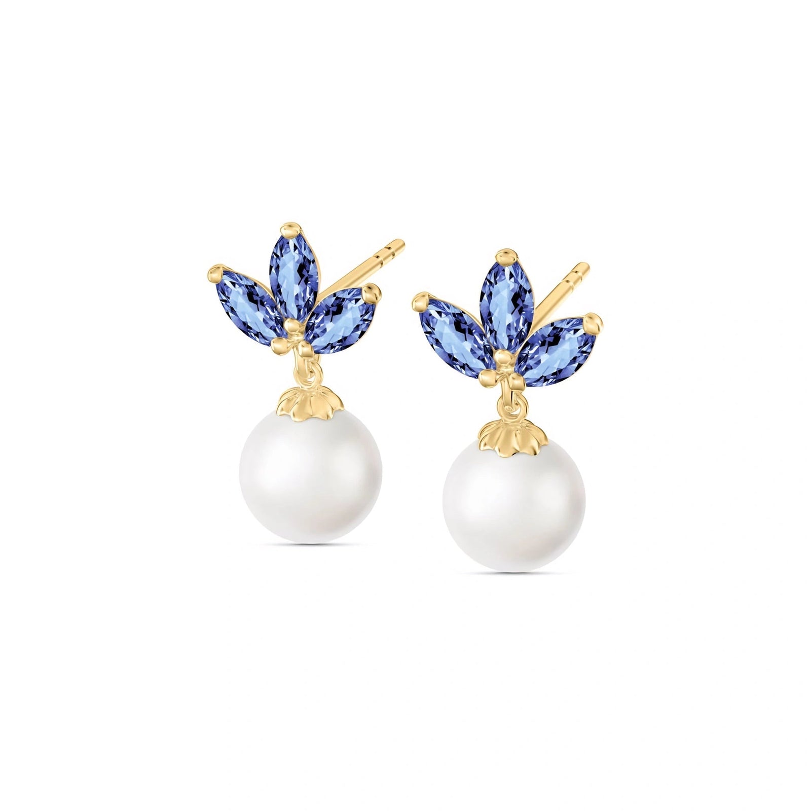 Yellow Gold Earrings Emerald 10K — Adelina