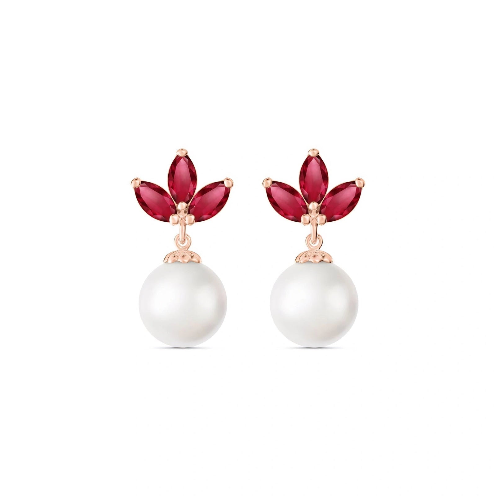 Rose Gold Earrings Garnet 10K — Adelina