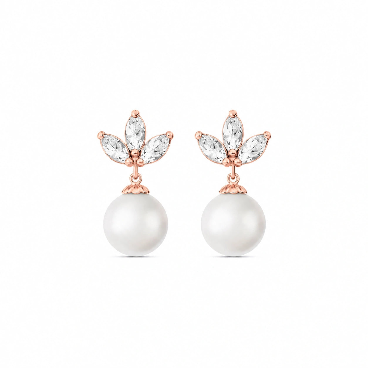 Rose Gold Earrings Green Amethyst 10K — Adelina