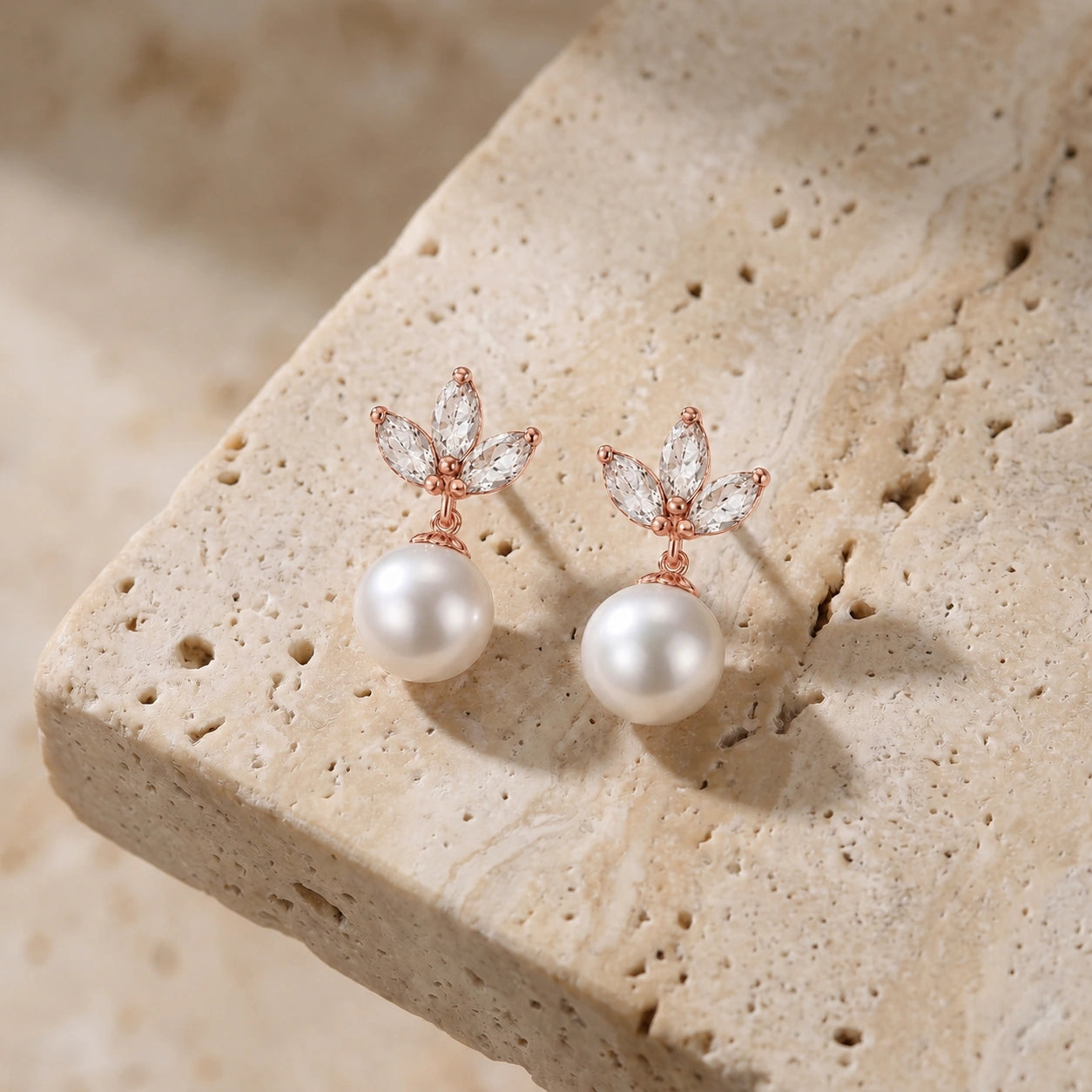 Rose Gold Earrings Green Amethyst 10K — Adelina