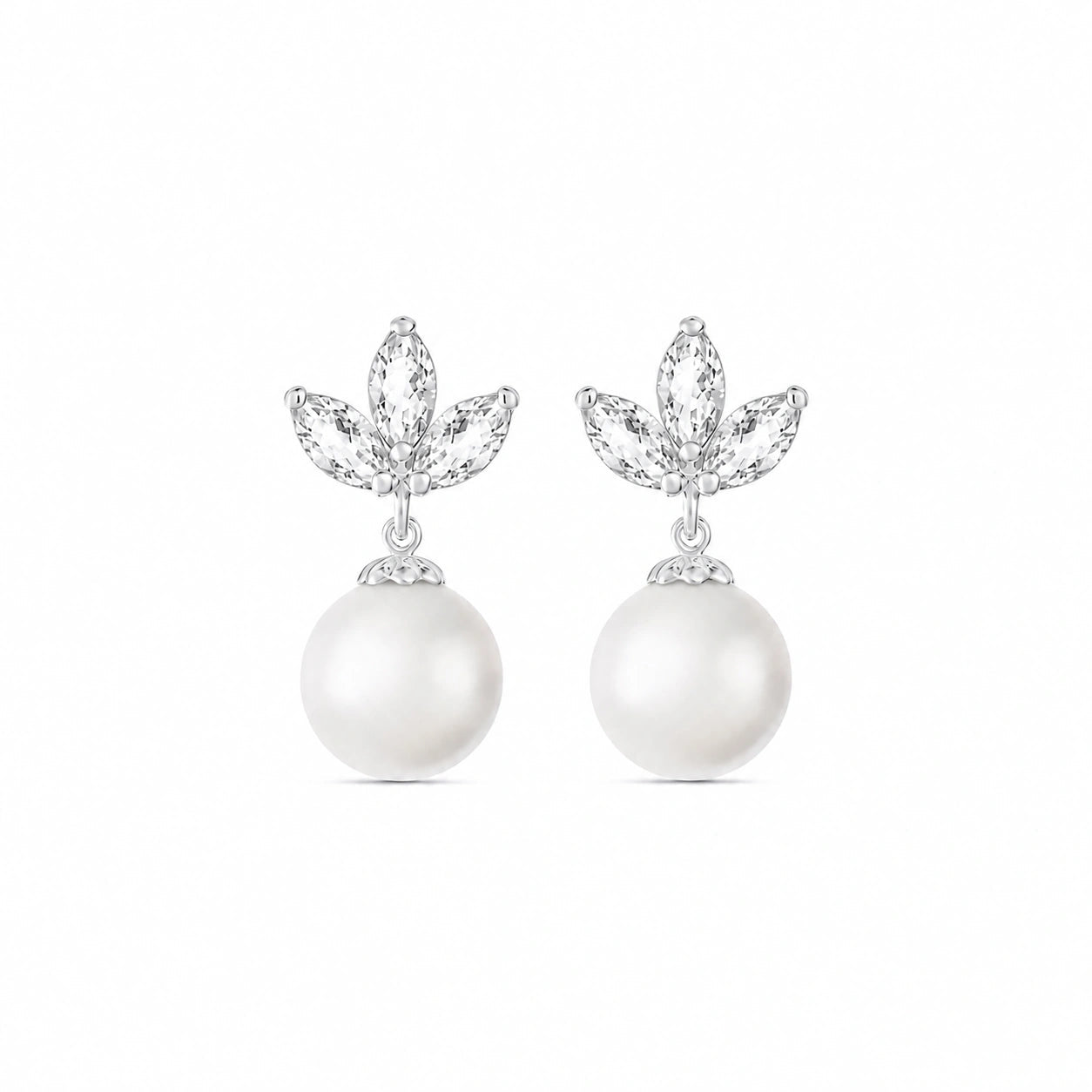 White Gold Earrings Green Amethyst 10K — Adelina