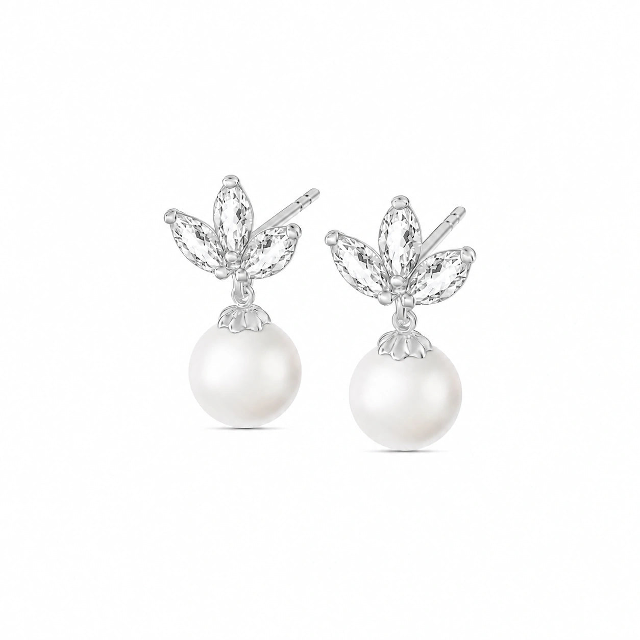 White Gold Earrings Green Amethyst 10K — Adelina