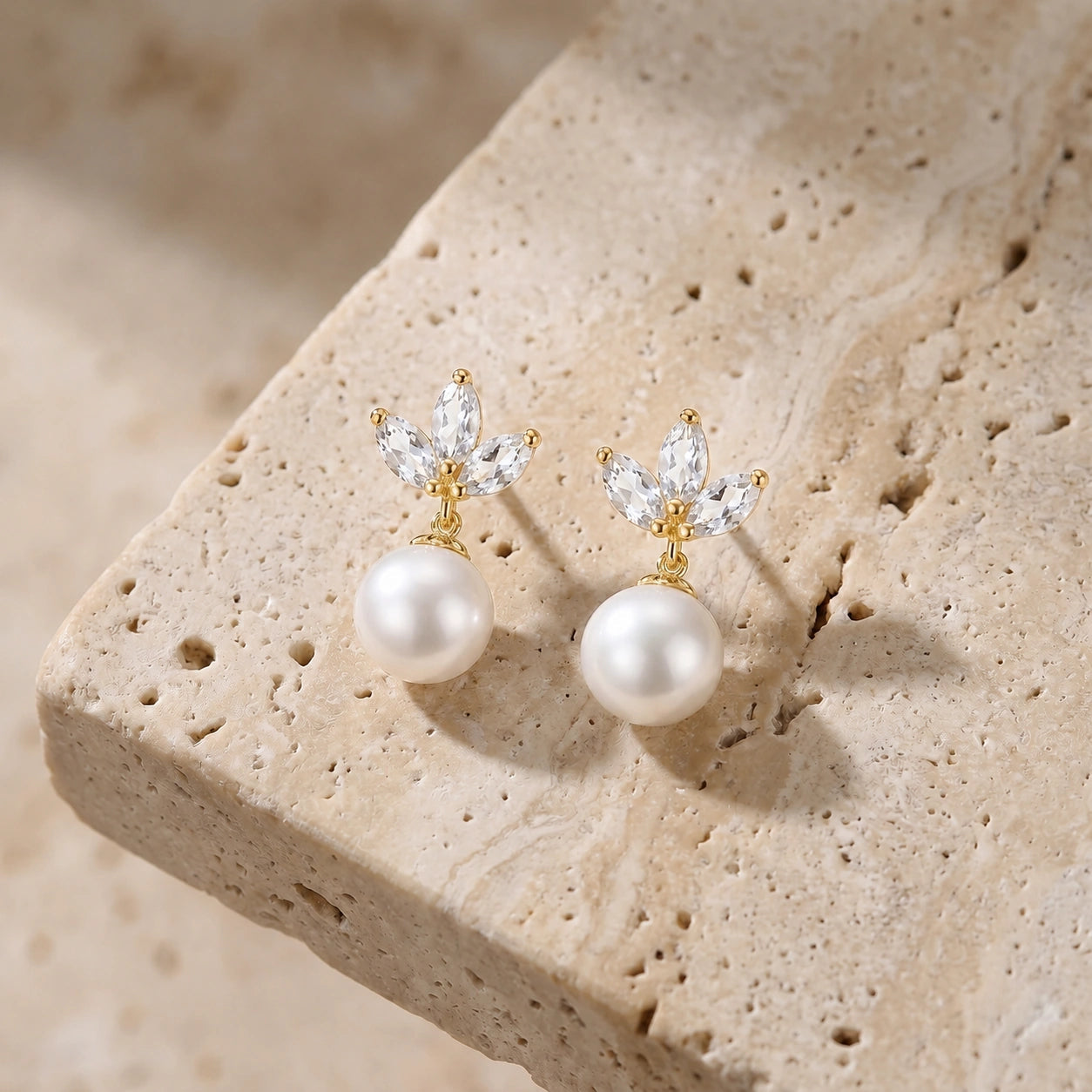 Yellow Gold Earrings Green Amethyst 10K — Adelina