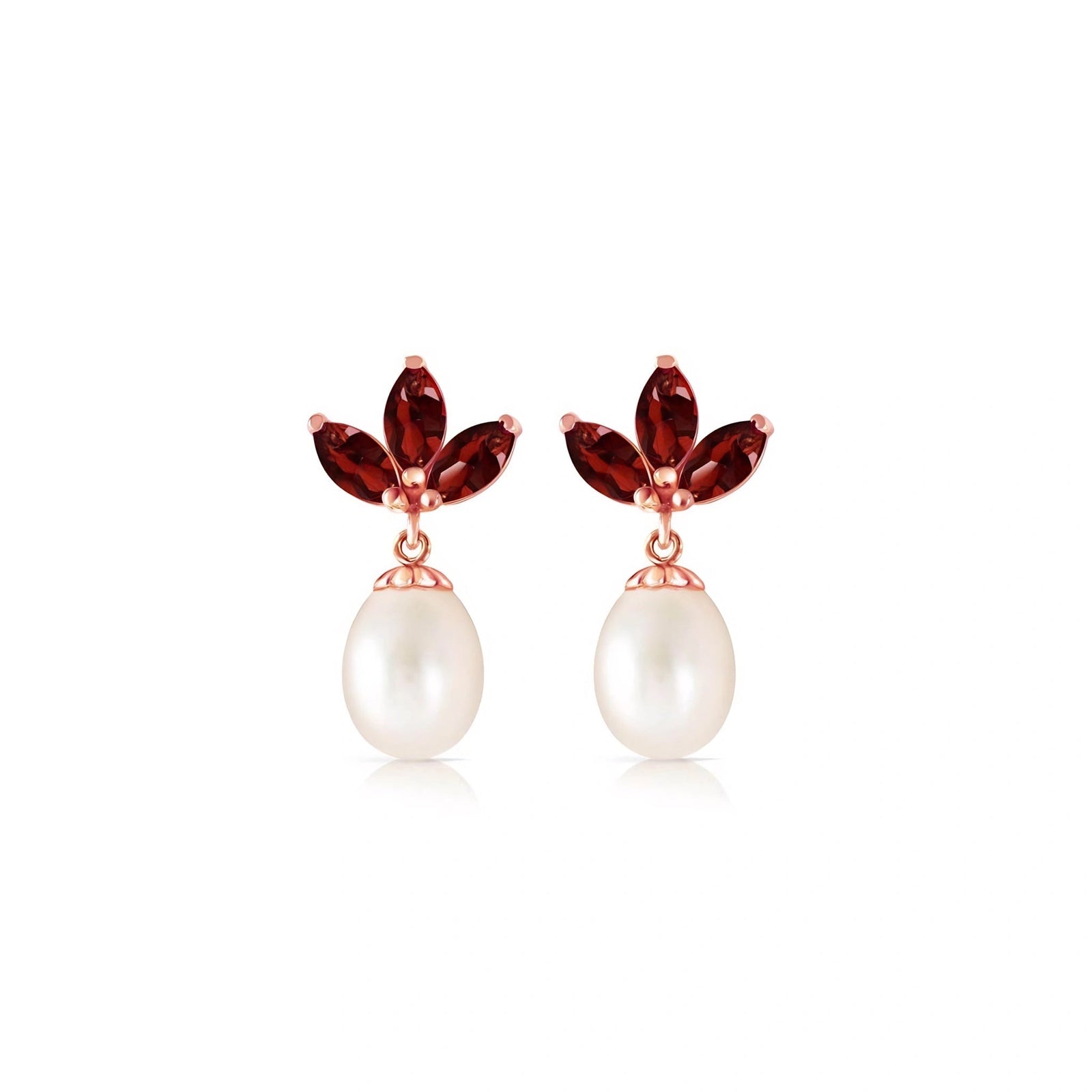 Rose Gold Earrings Opal 10K — Adelina