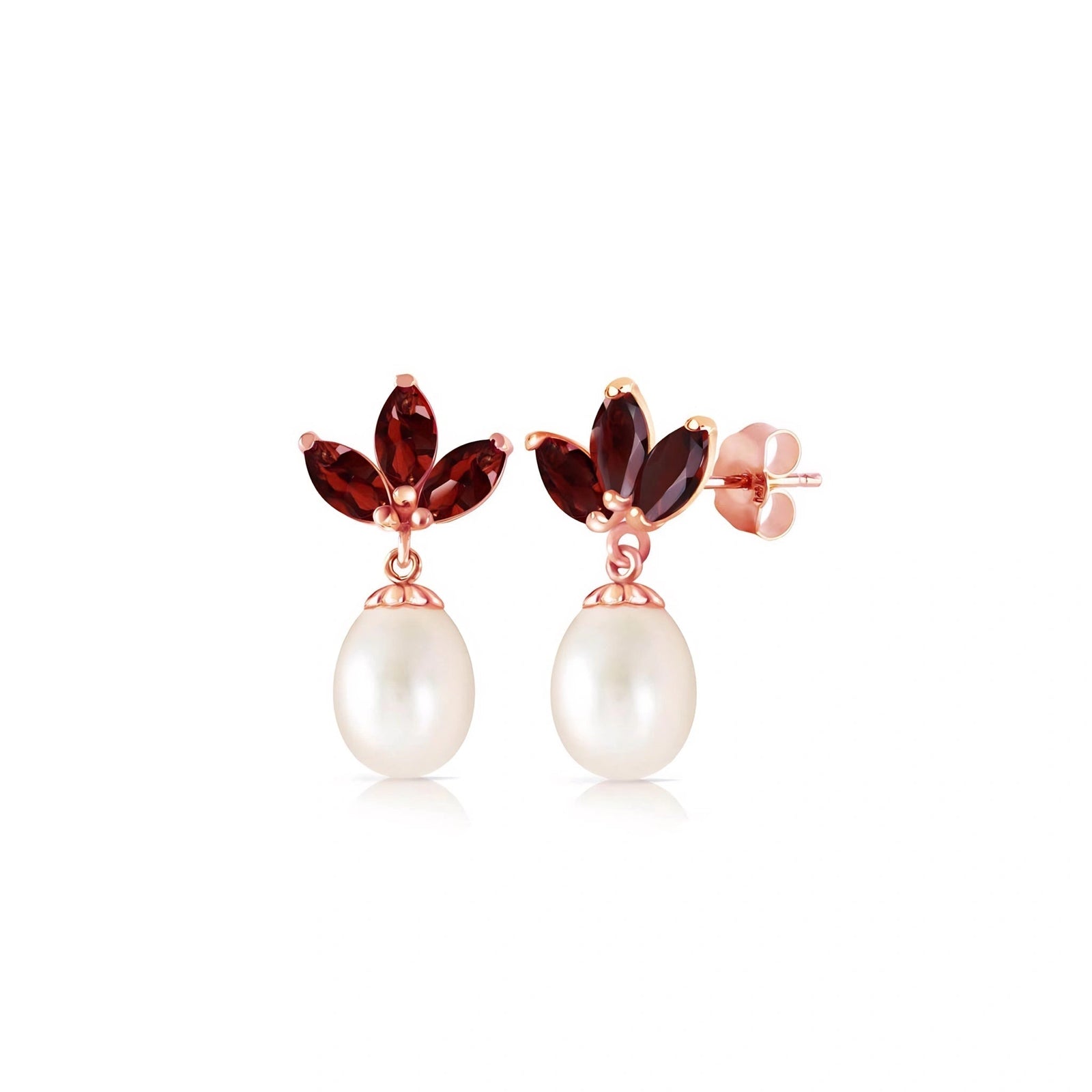Rose Gold Earrings Opal 10K — Adelina