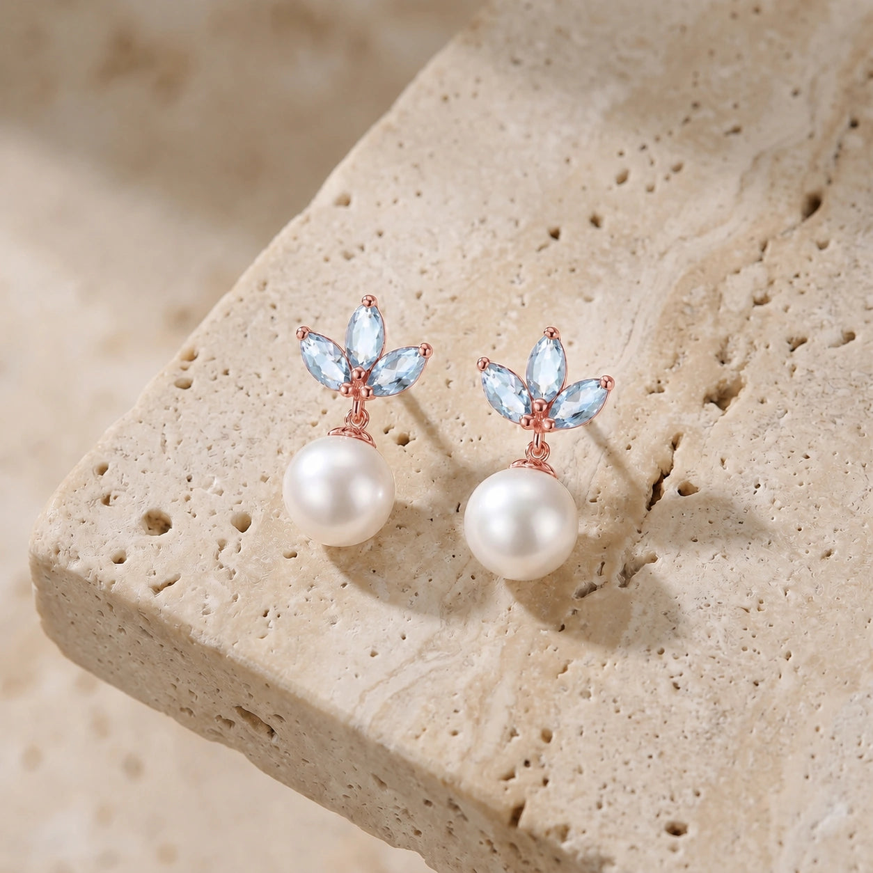 Rose Gold Earrings Peridot 10K — Adelina