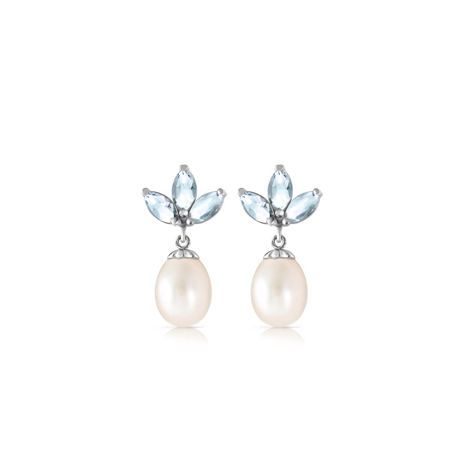 White Gold Earrings Peridot 10K — Adelina