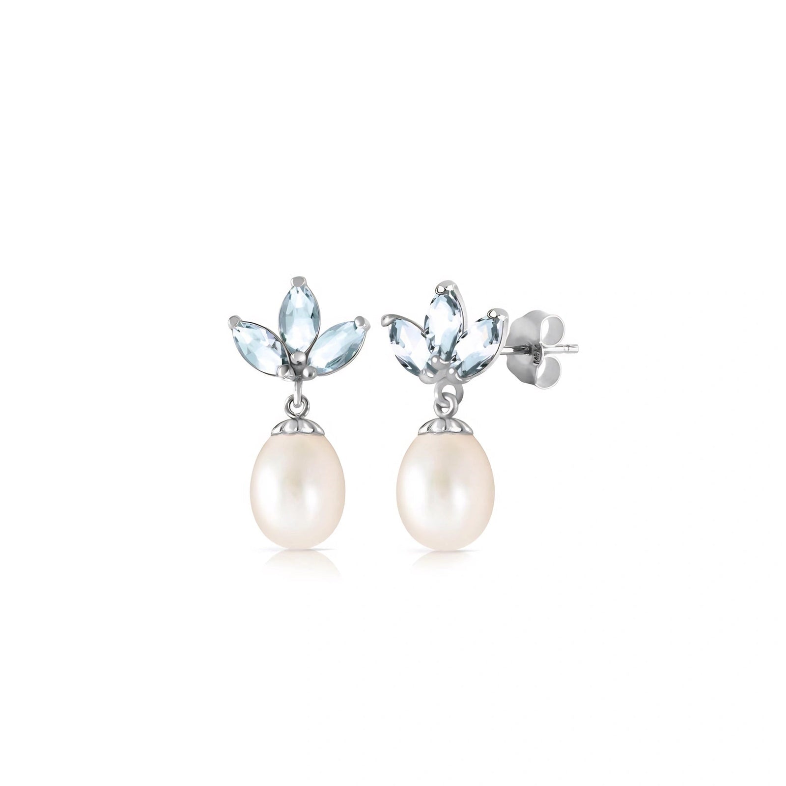 White Gold Earrings Peridot 10K — Adelina