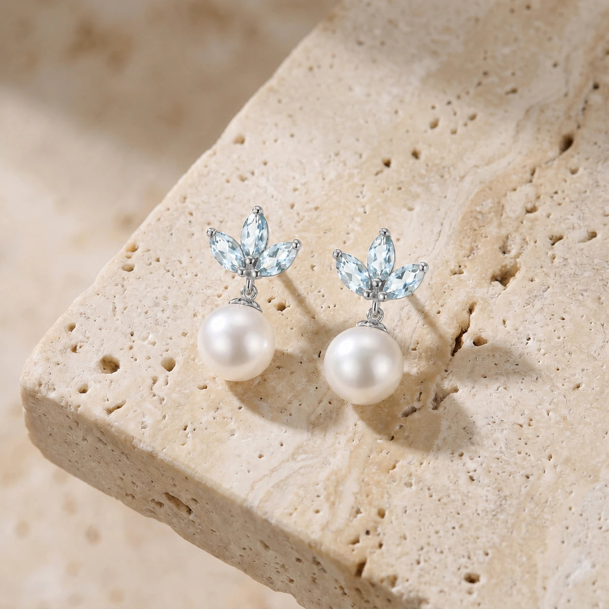 White Gold Earrings Peridot 10K — Adelina