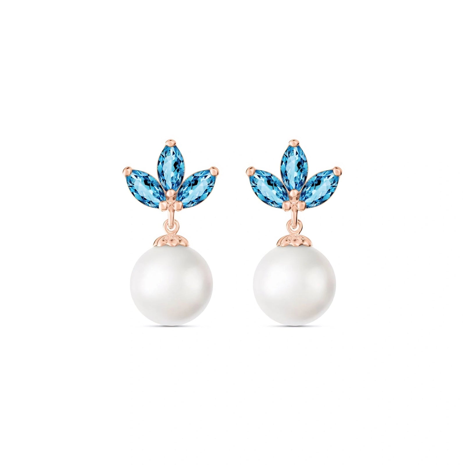Rose Gold Earrings Ruby 10K — Adelina