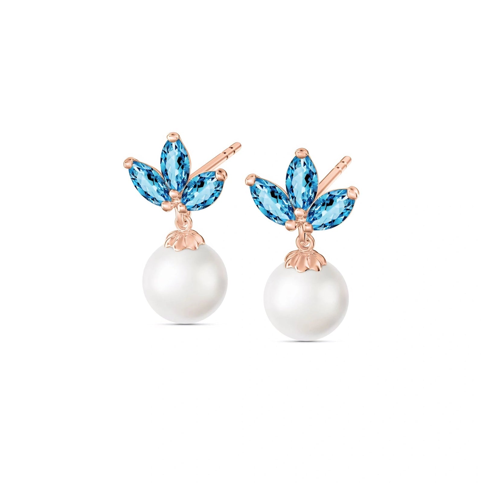 Rose Gold Earrings Ruby 10K — Adelina