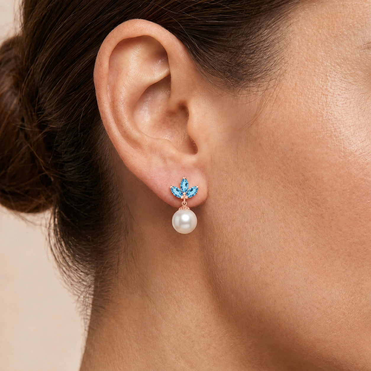 Rose Gold Earrings Ruby 10K — Adelina