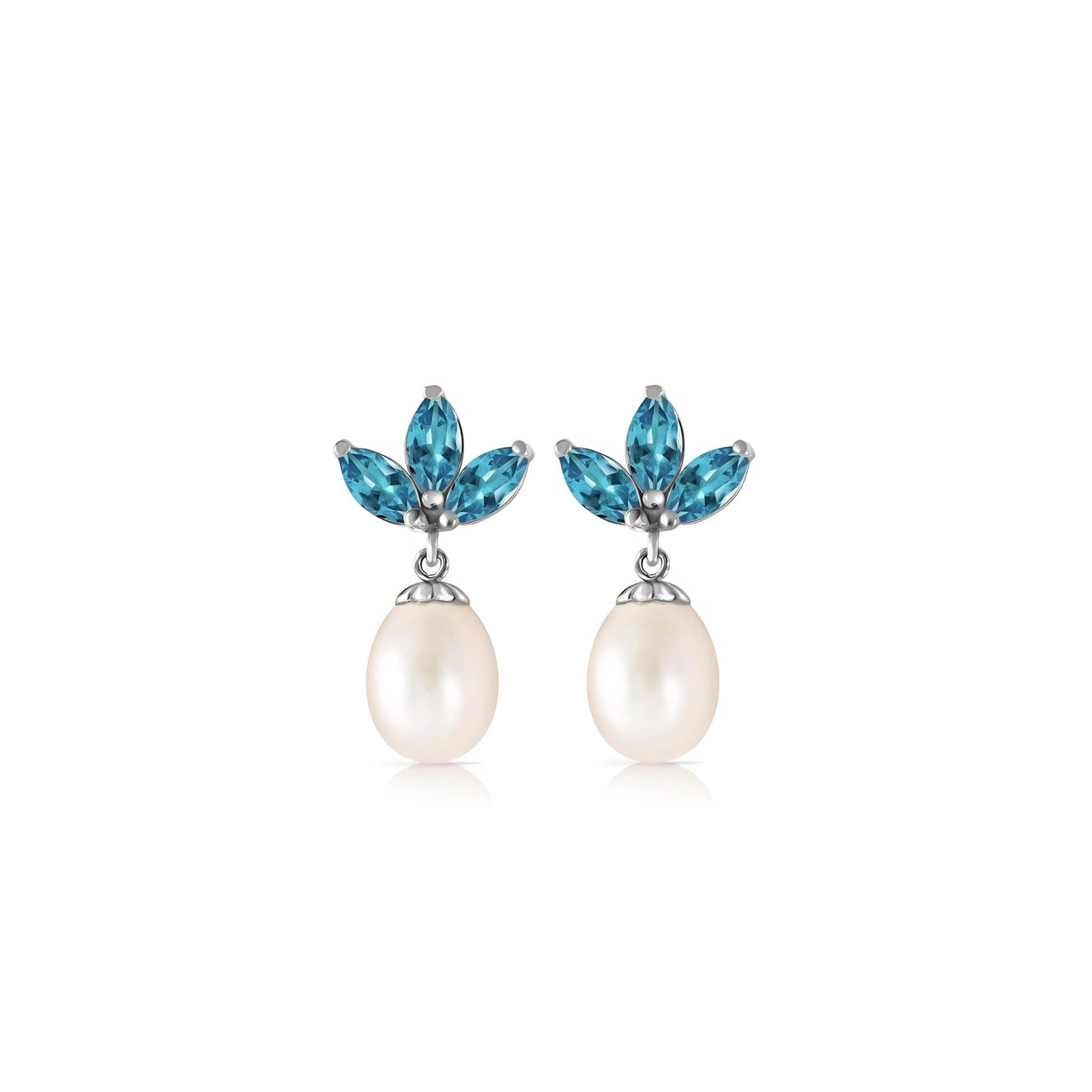White Gold Earrings Ruby 10K — Adelina