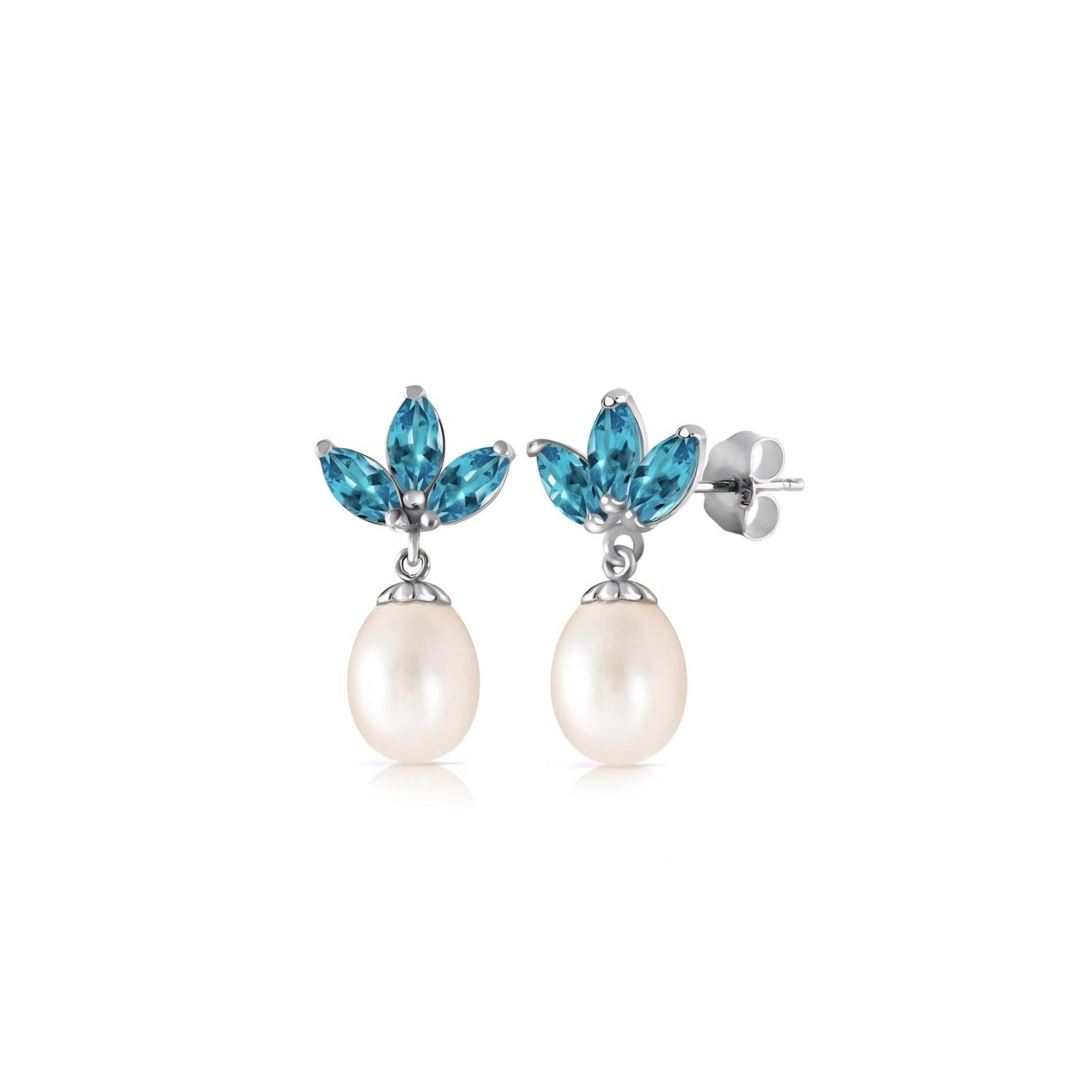 White Gold Earrings Ruby 10K — Adelina
