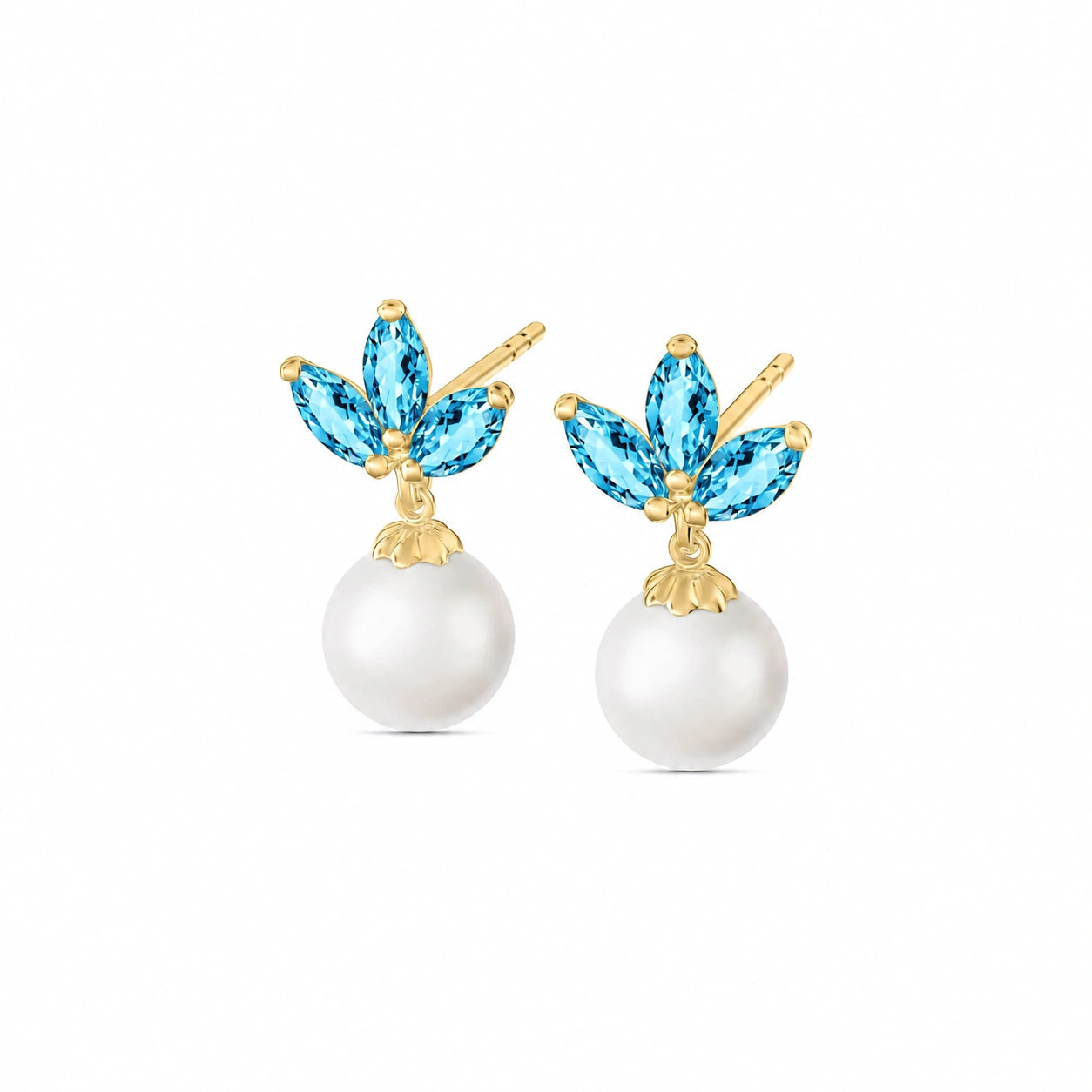 Yellow Gold Earrings Ruby 10K — Adelina