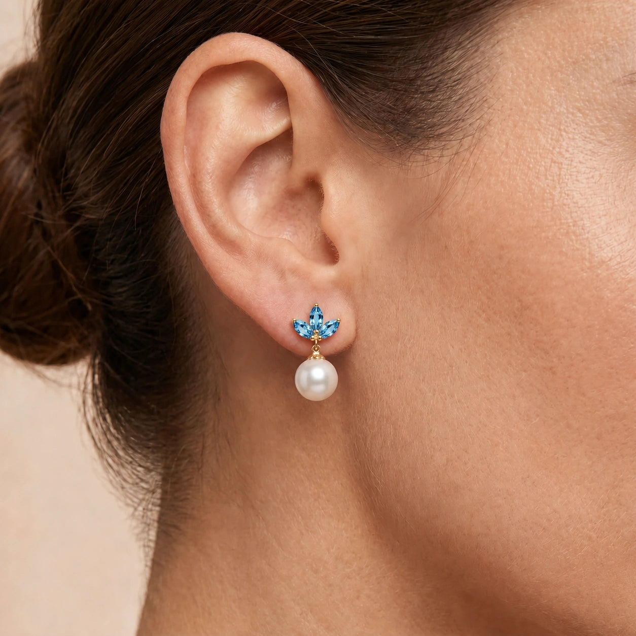 Yellow Gold Earrings Ruby 10K — Adelina