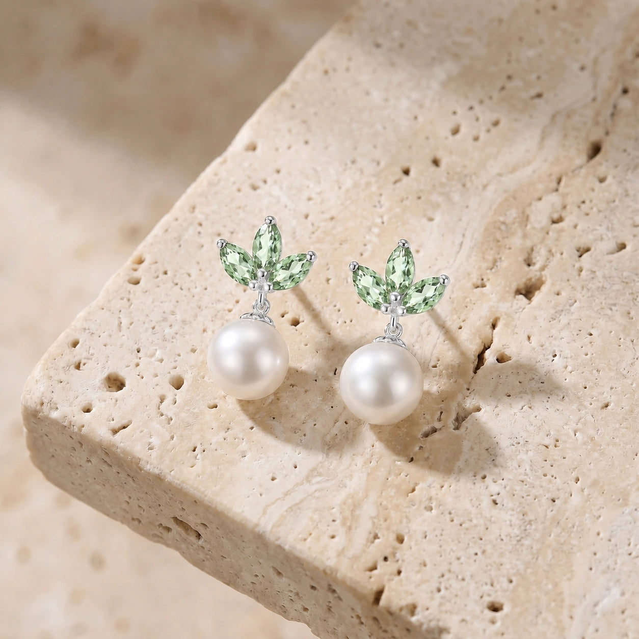 White Gold Earrings Tanzanite 10K — Adelina