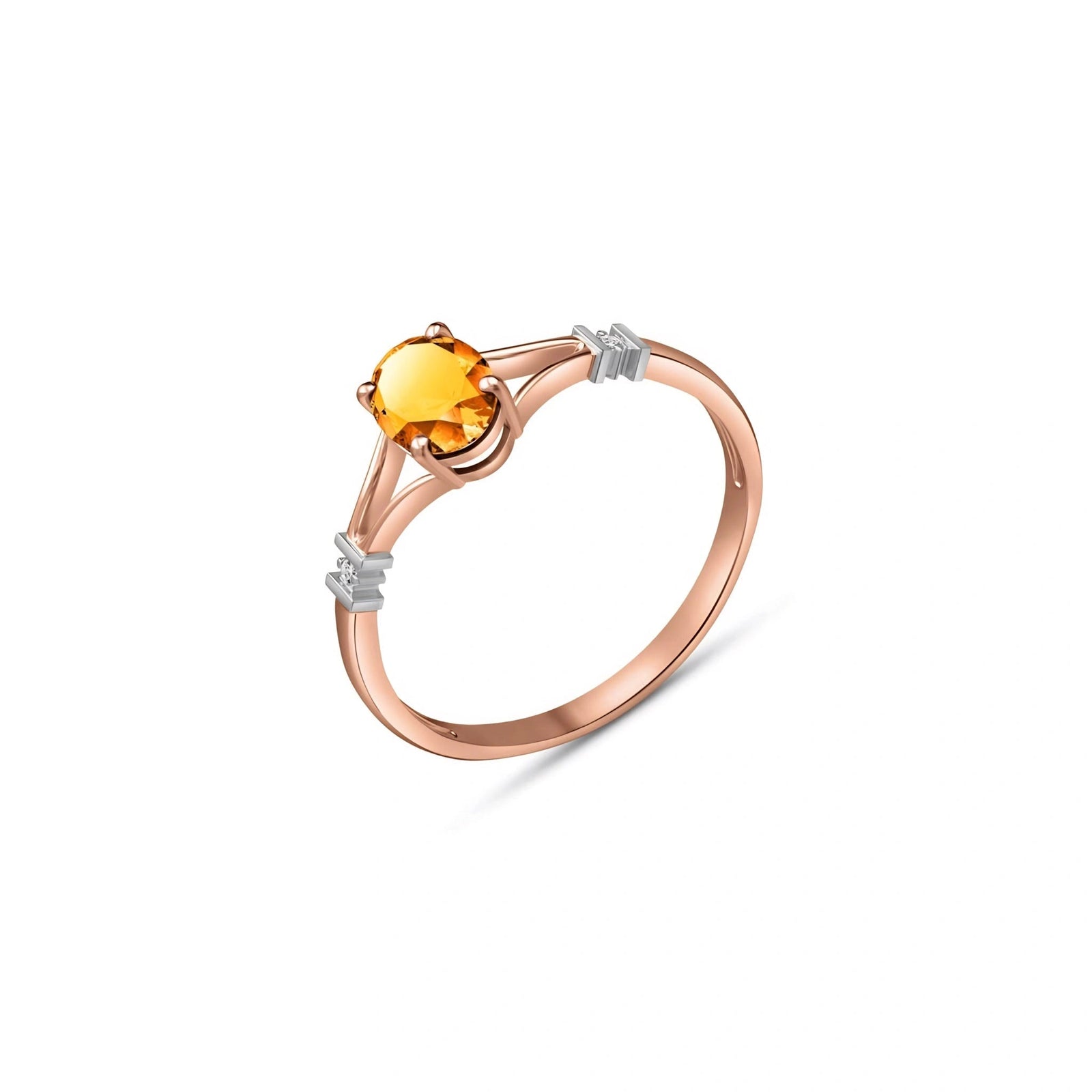 Rose Gold Citrine & Diamond — Gabriella