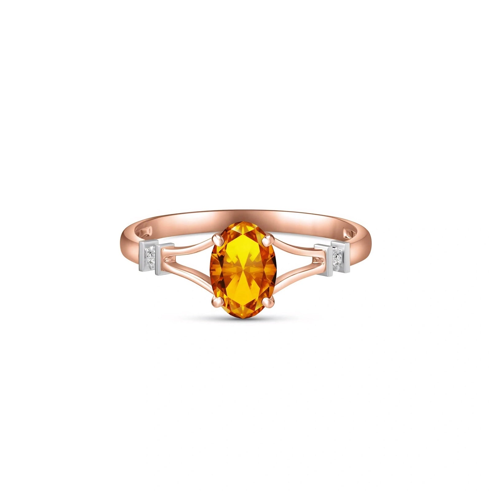 Rose Gold Citrine & Diamond — Gabriella
