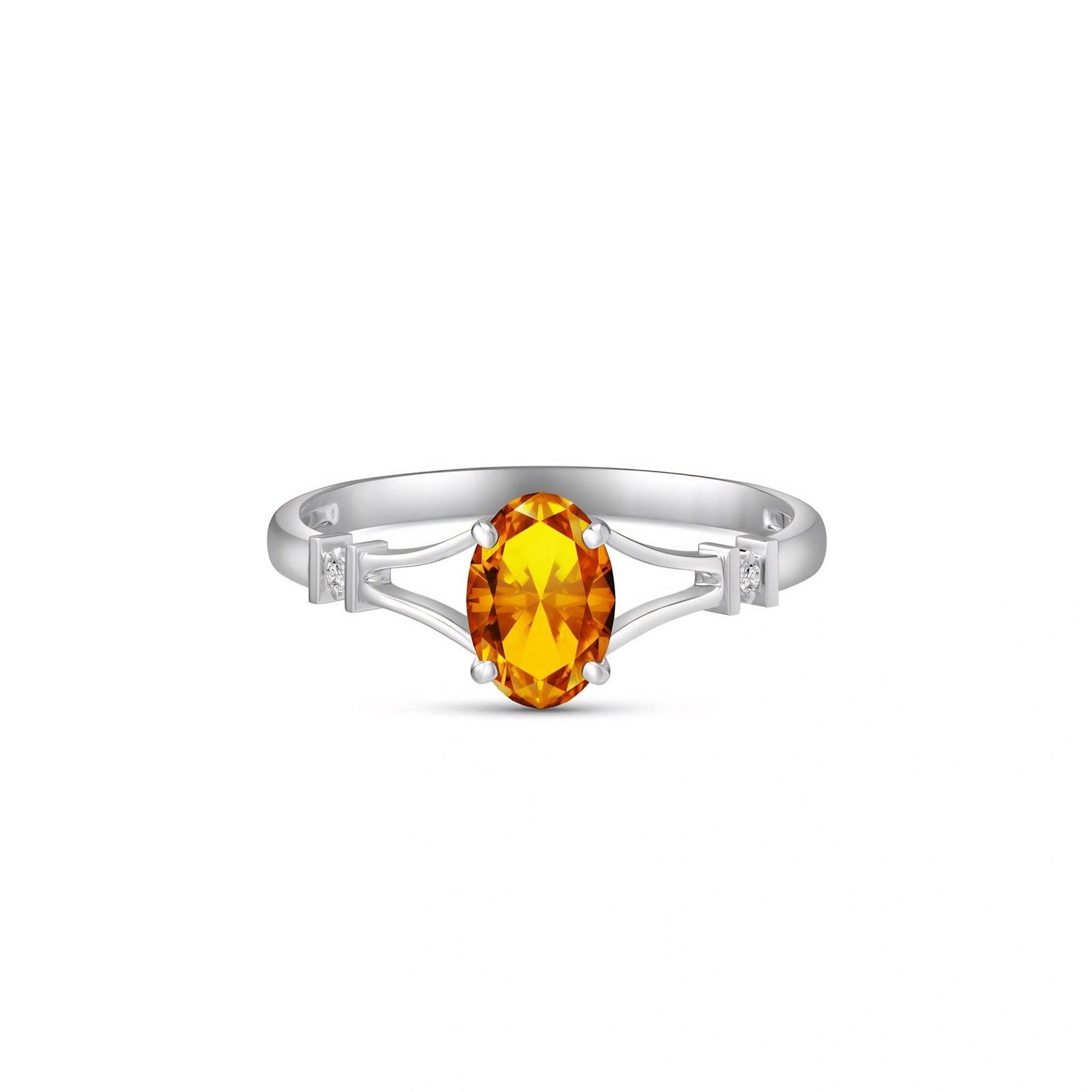White Gold Citrine & Diamond — Gabriella