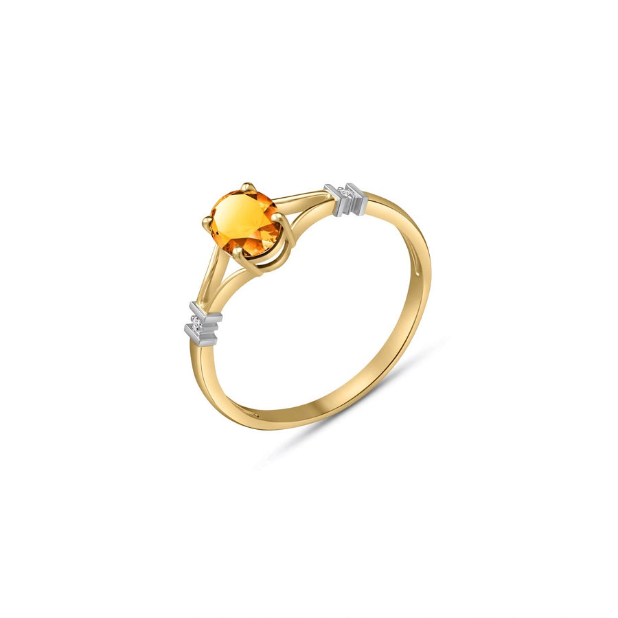 Yellow Gold Citrine & Diamond — Gabriella