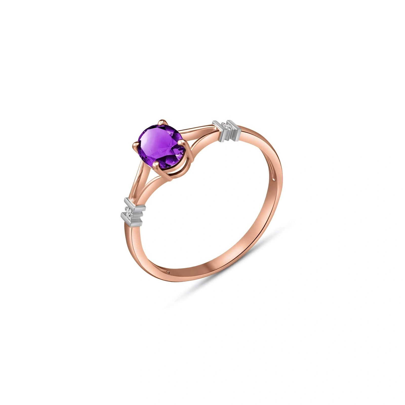 Rose Gold Diamond & Amethyst — Gabriella