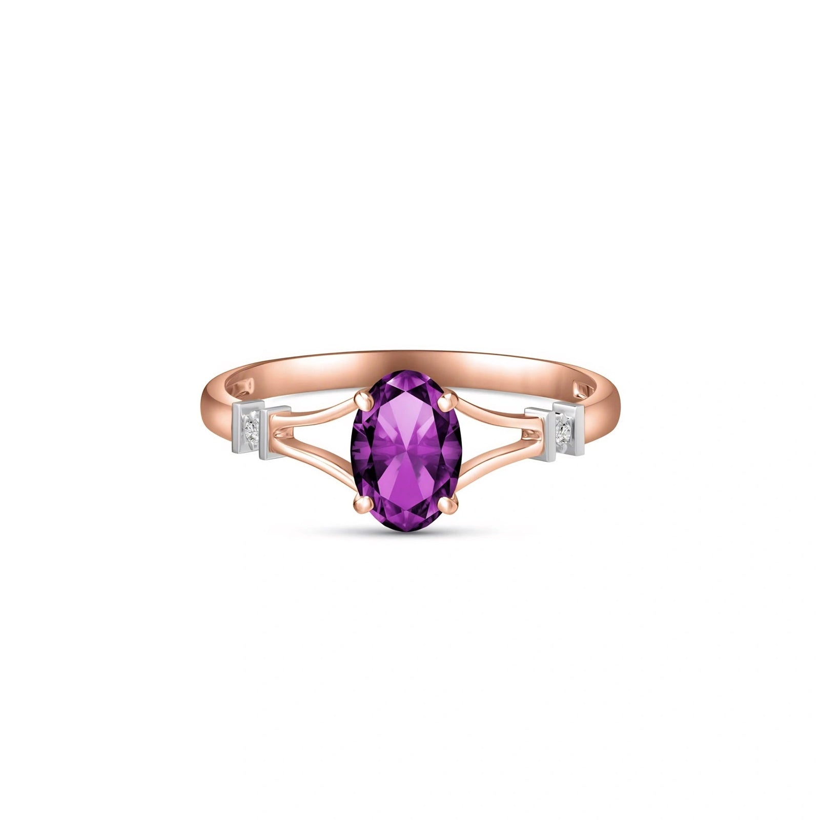 Rose Gold Diamond & Amethyst — Gabriella