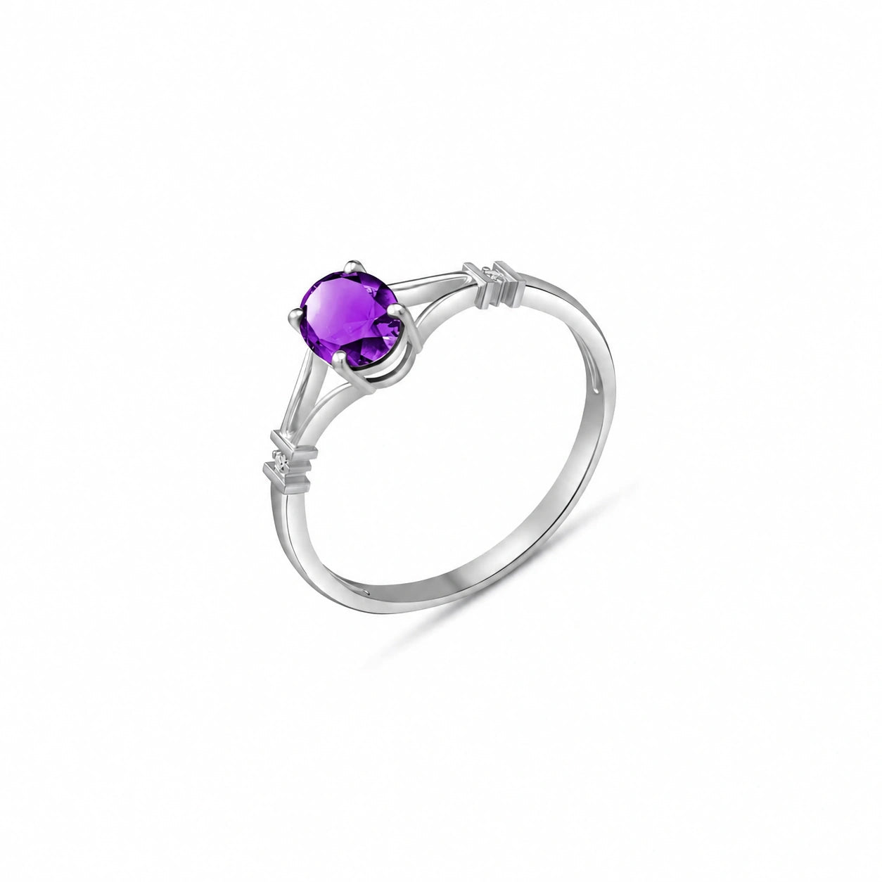 White Gold Diamond & Amethyst — Gabriella