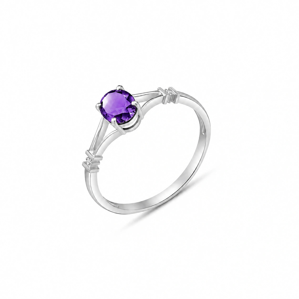 White Gold Diamond & Amethyst — Gabriella