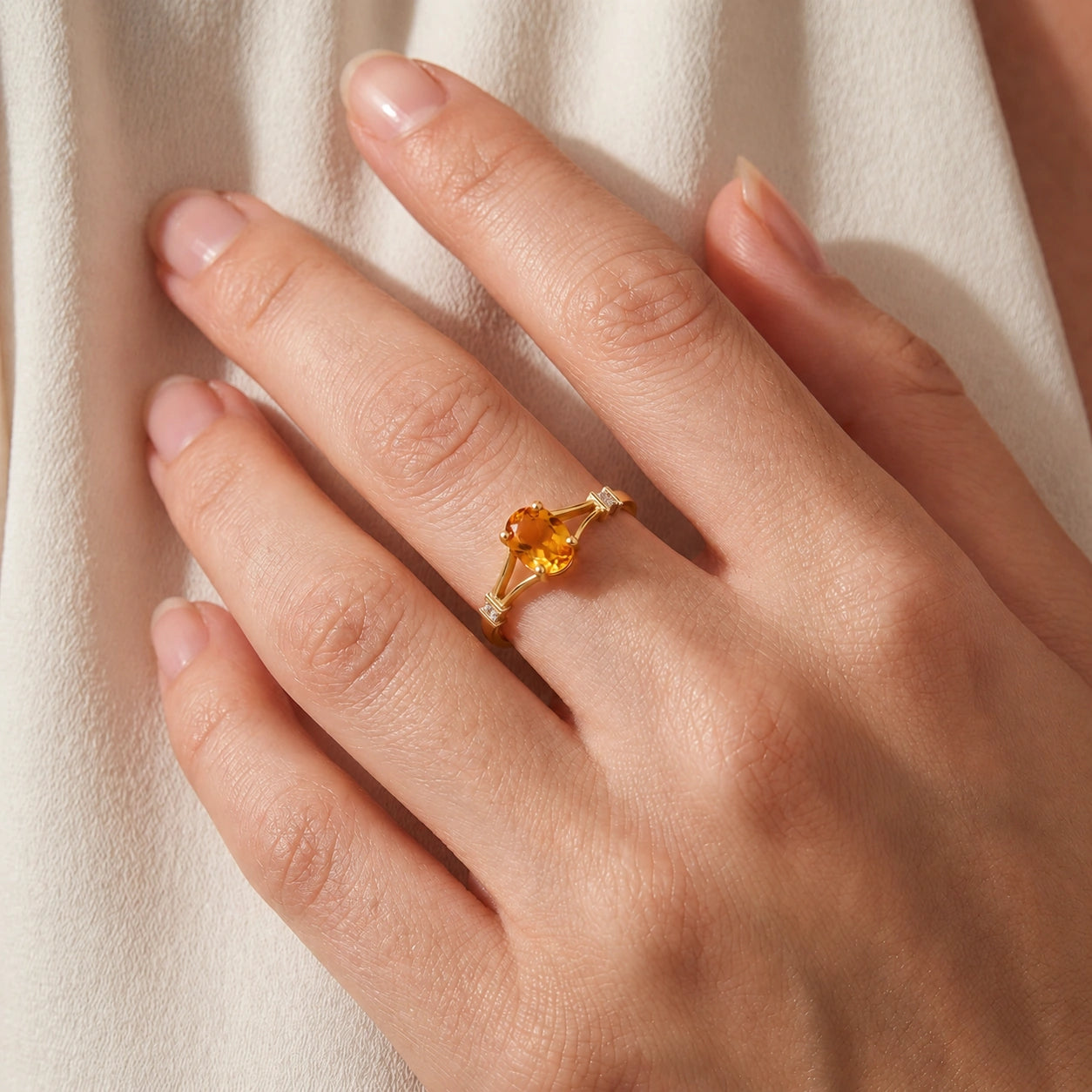 Yellow Gold Diamond & Amethyst — Gabriella