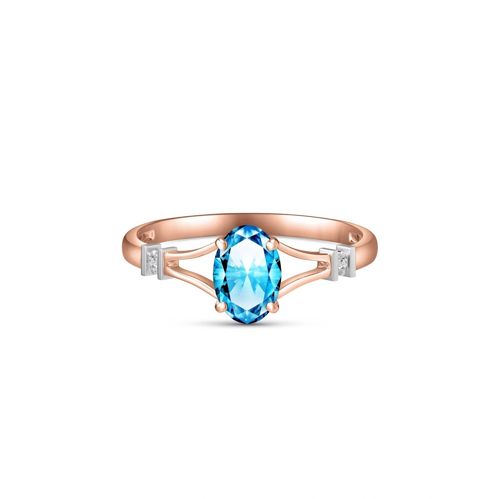 Rose Gold Diamond & Blue Topaz — Gabriella