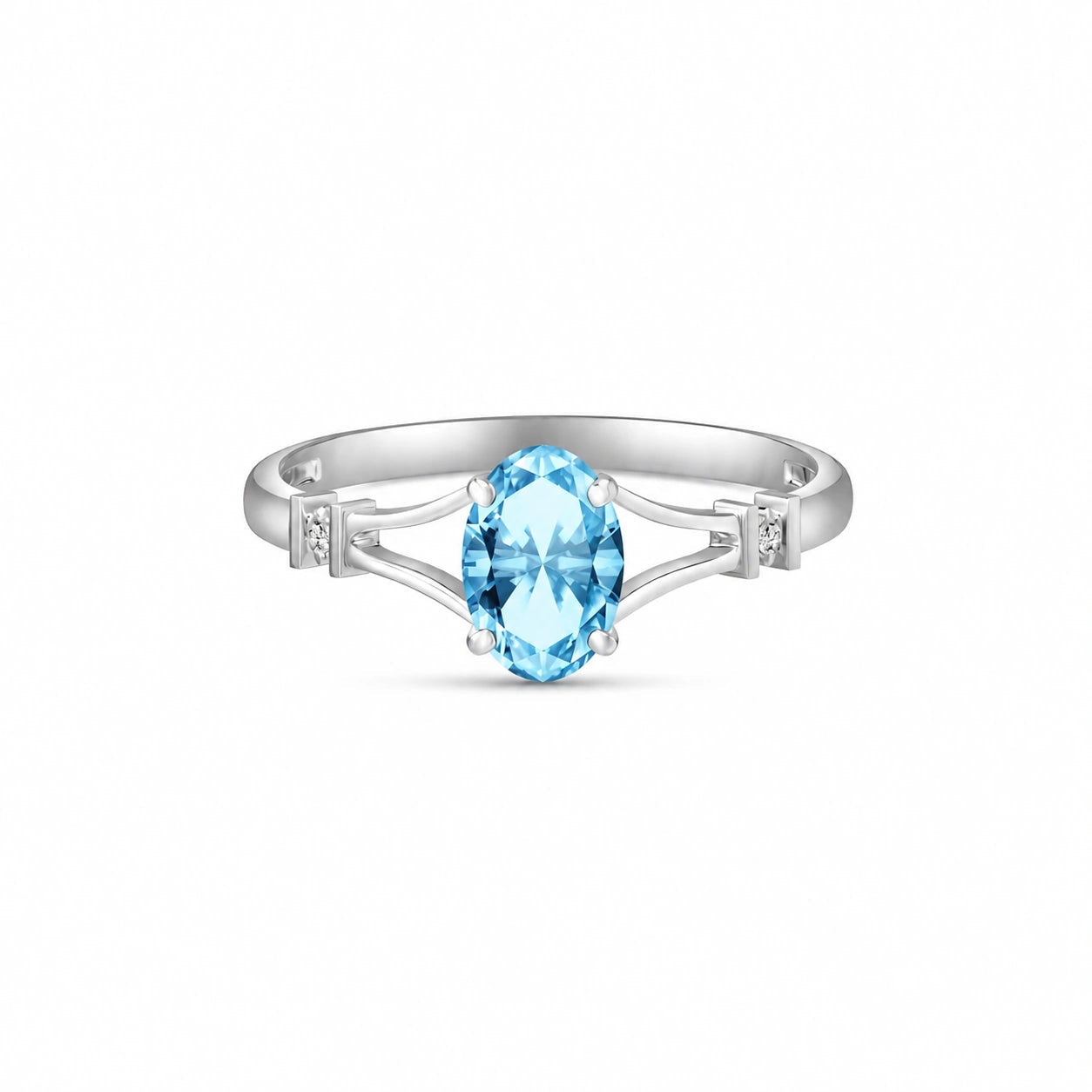 White Gold Diamond & Blue Topaz — Gabriella