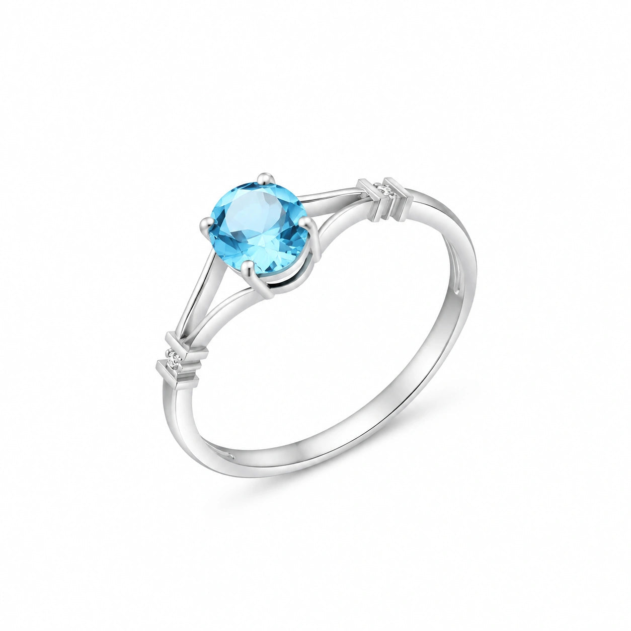 White Gold Diamond & Blue Topaz — Gabriella