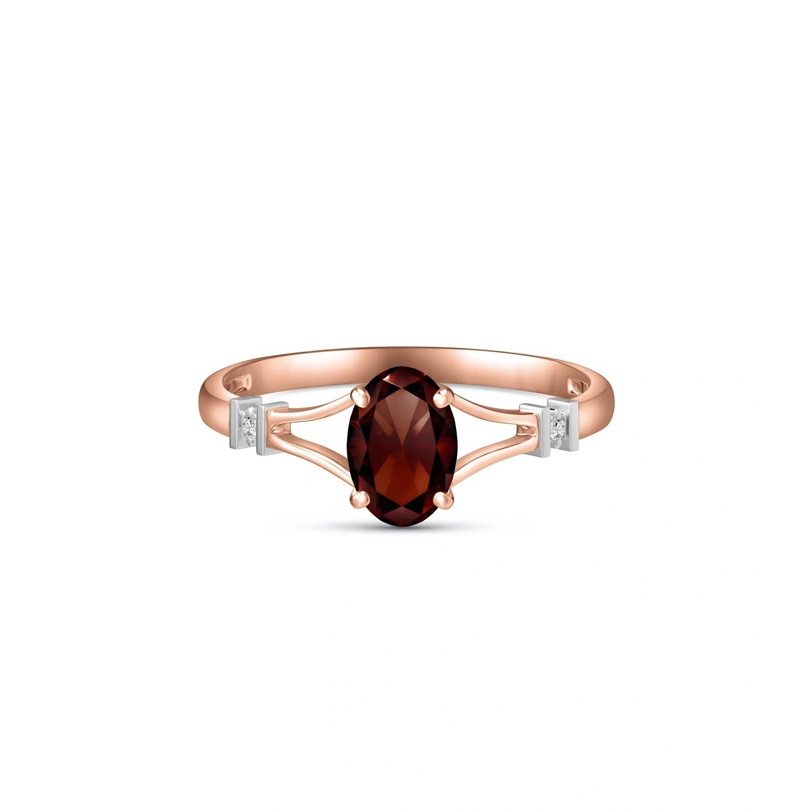 Rose Gold Diamond & Garnet — Gabriella