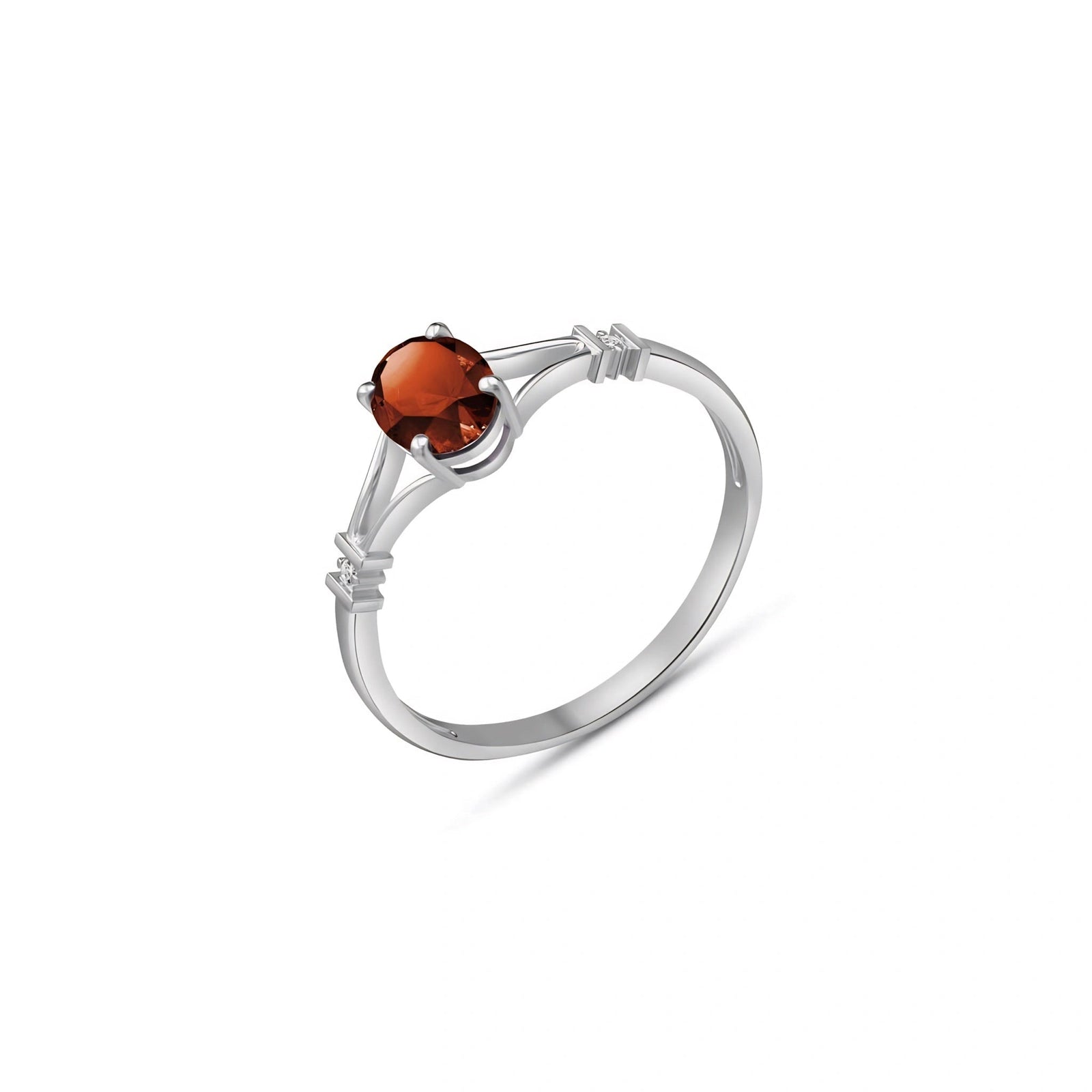 White Gold Diamond & Garnet — Gabriella