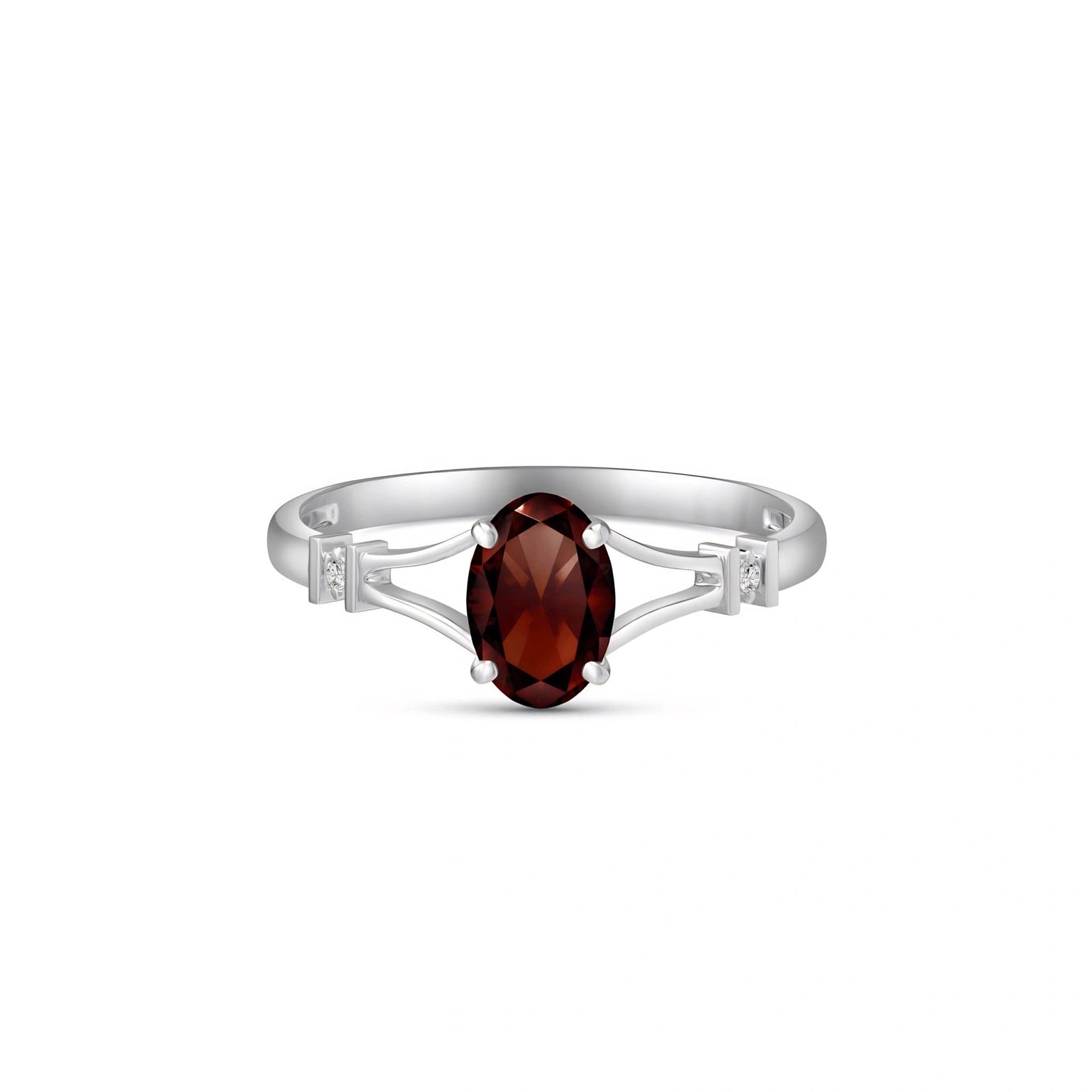 White Gold Diamond & Garnet — Gabriella