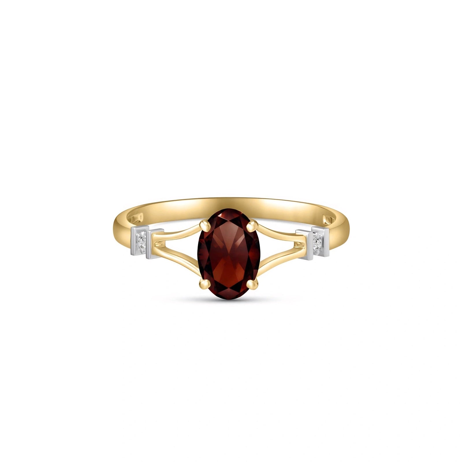 Yellow Gold Diamond & Garnet — Gabriella