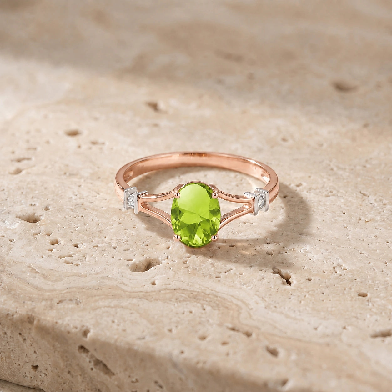 Rose Gold Diamond & Peridot — Gabriella