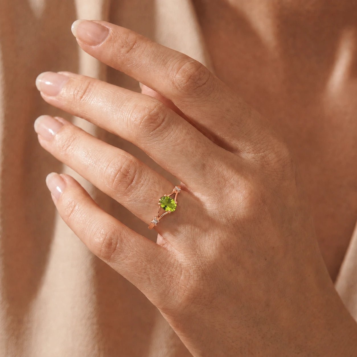 Rose Gold Diamond & Peridot — Gabriella