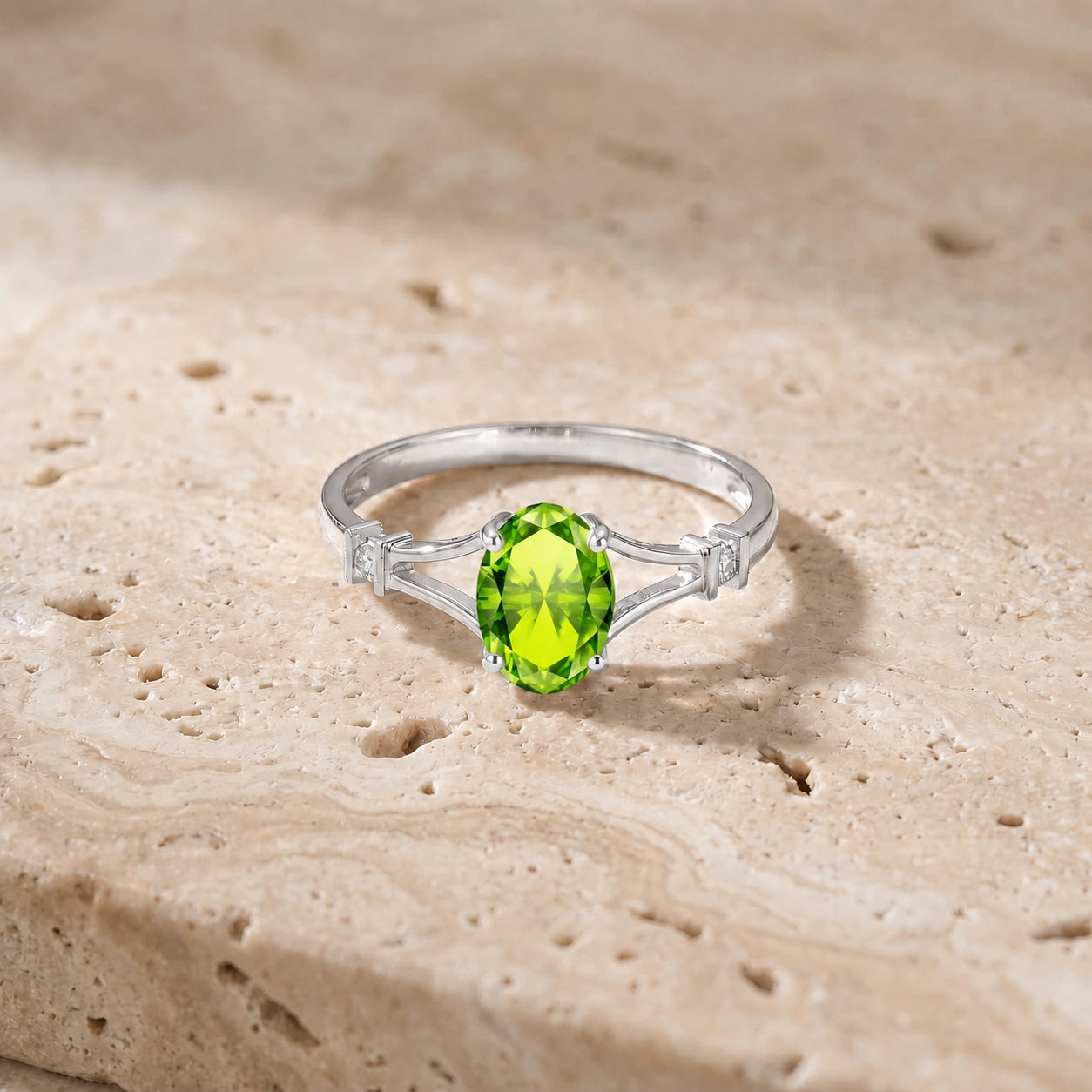 White Gold Diamond & Peridot — Gabriella